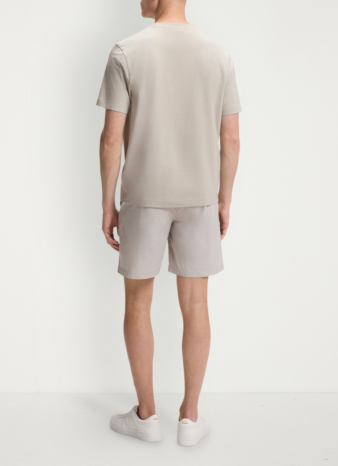BOSS T-shirt van stretchkatoen met contrastlogo - achterkant open grey-070 / grijs