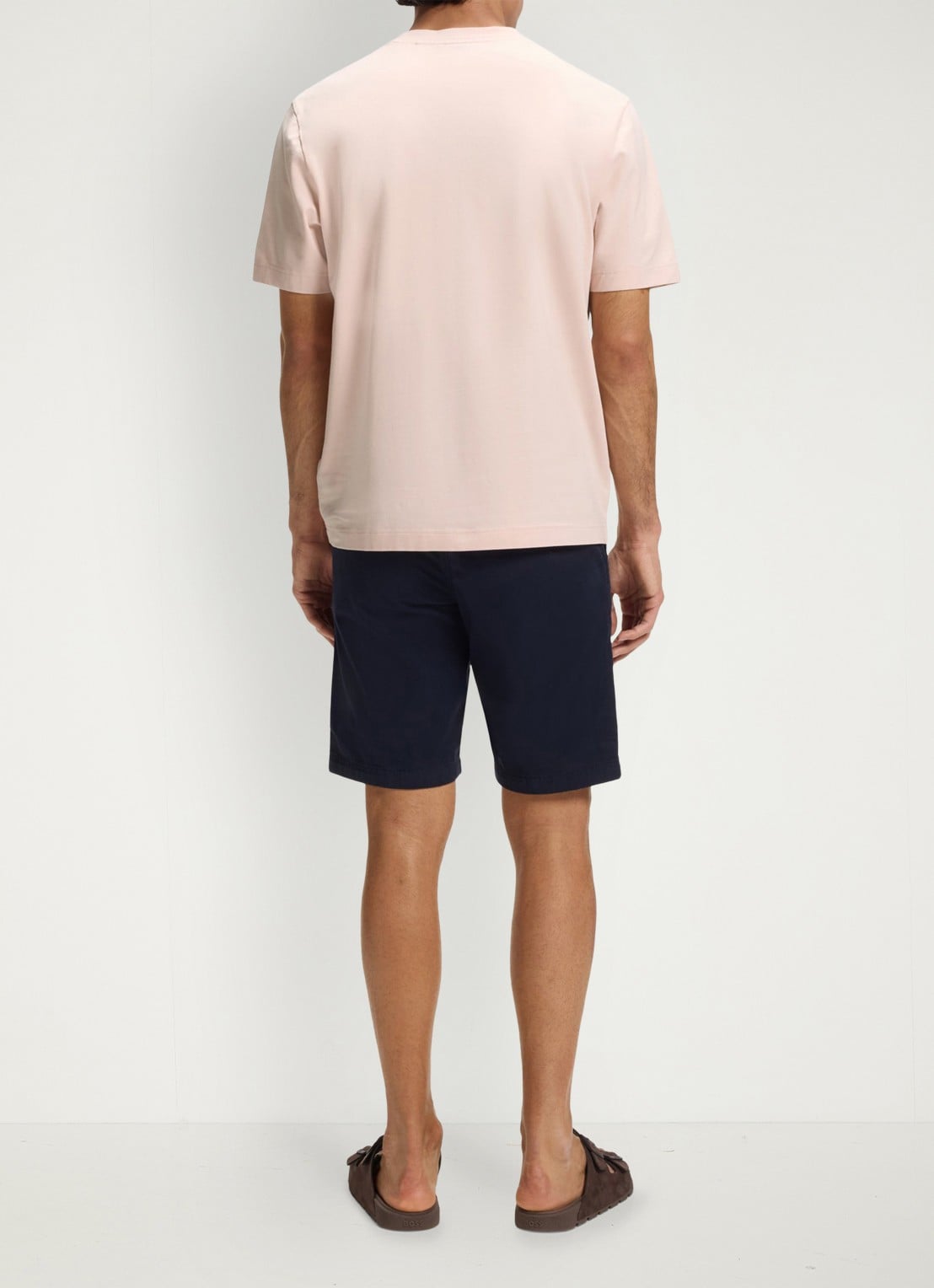 BOSS T-shirt van stretchkatoen met contrastlogo - achterkant 5 open pink-690 / roze