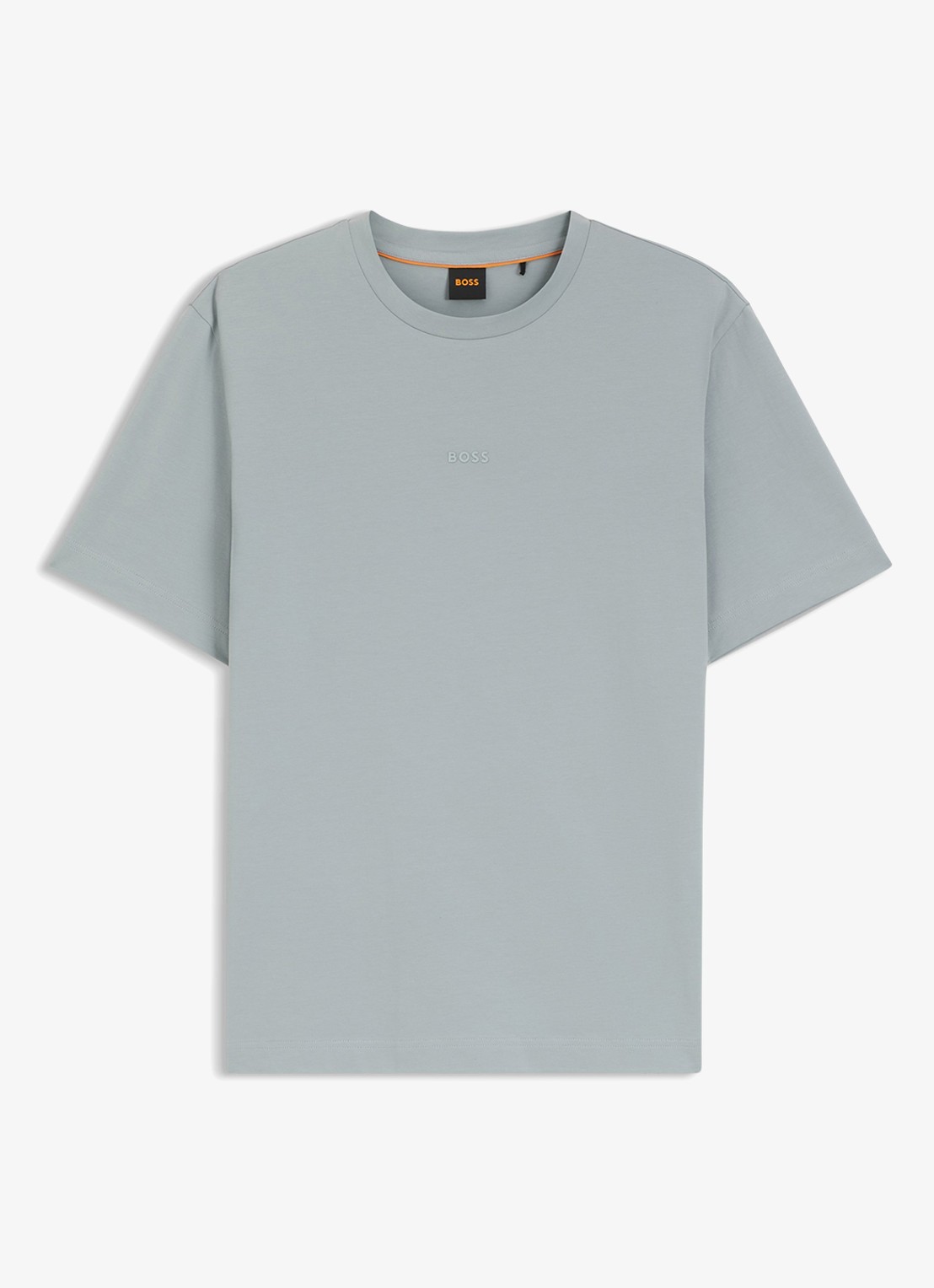 BOSS T-shirt van stretchkatoen met contrastlogo - voorkant 4 open grey-084 / grijs
