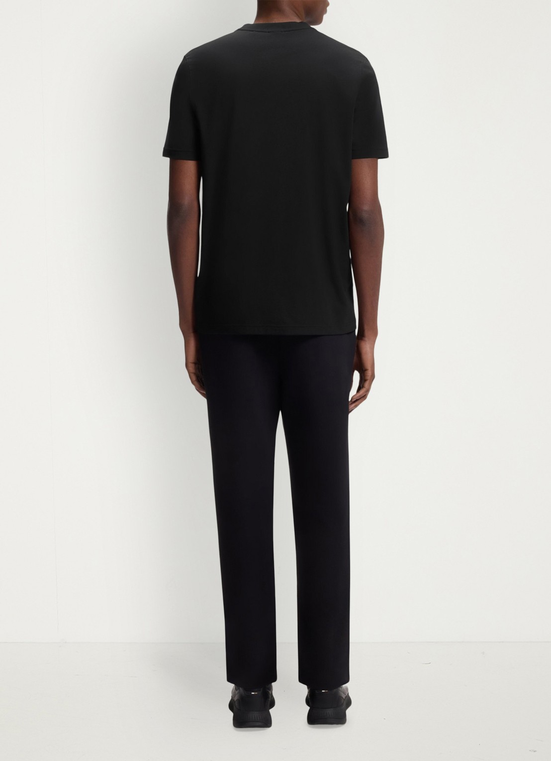 BOSS T-shirt van stretchkatoen met logodetail - achterkant 3 black-001 / zwart