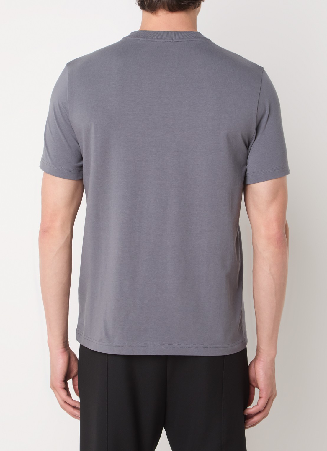 BOSS T-shirt van stretchkatoen met logodetail - achterkant dark beige-251 / beige