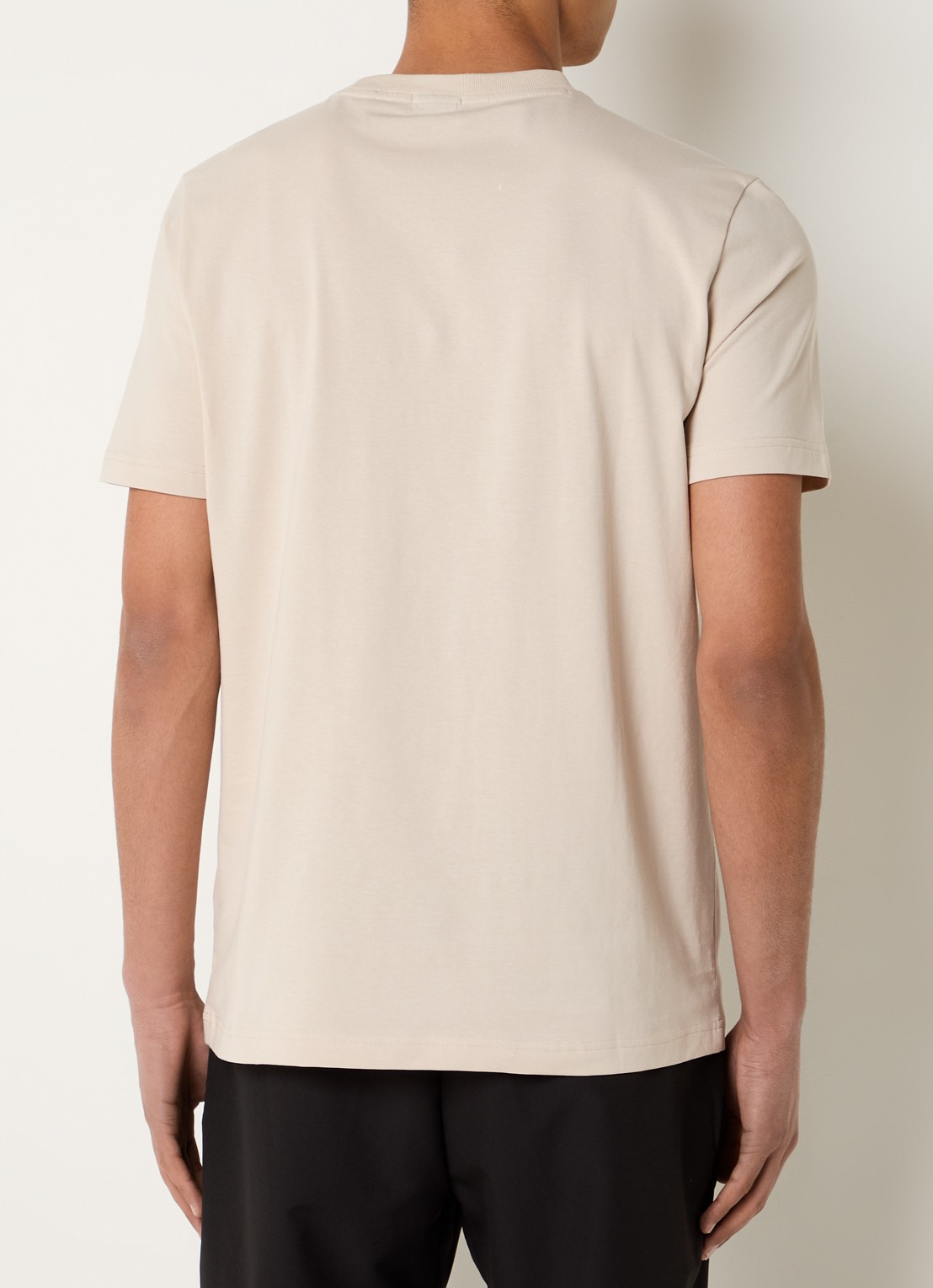 BOSS T-shirt van stretchkatoen met logodetail - achterkant 3 open beige-284 / beige