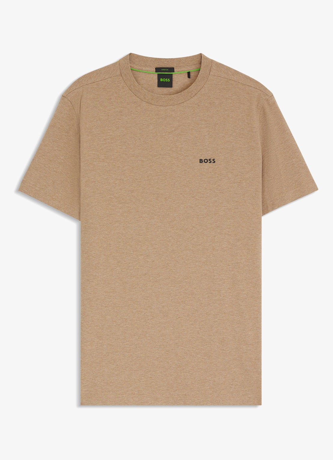 BOSS T-shirt van stretchkatoen met logodetail - voorkant 4 medium beige-266 / beige