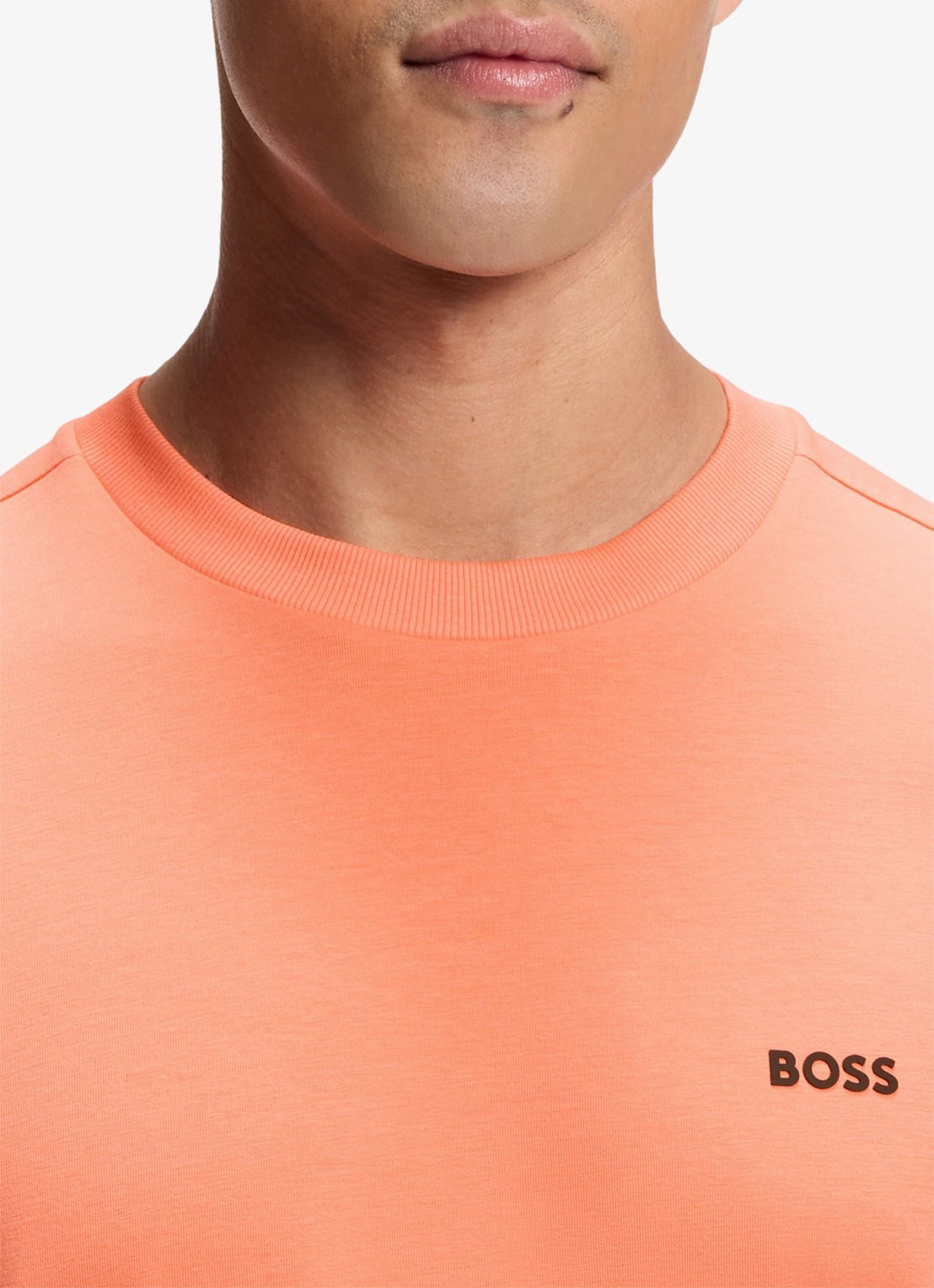BOSS T-shirt van stretchkatoen met logodetail - detail 2 pink-650 / roze