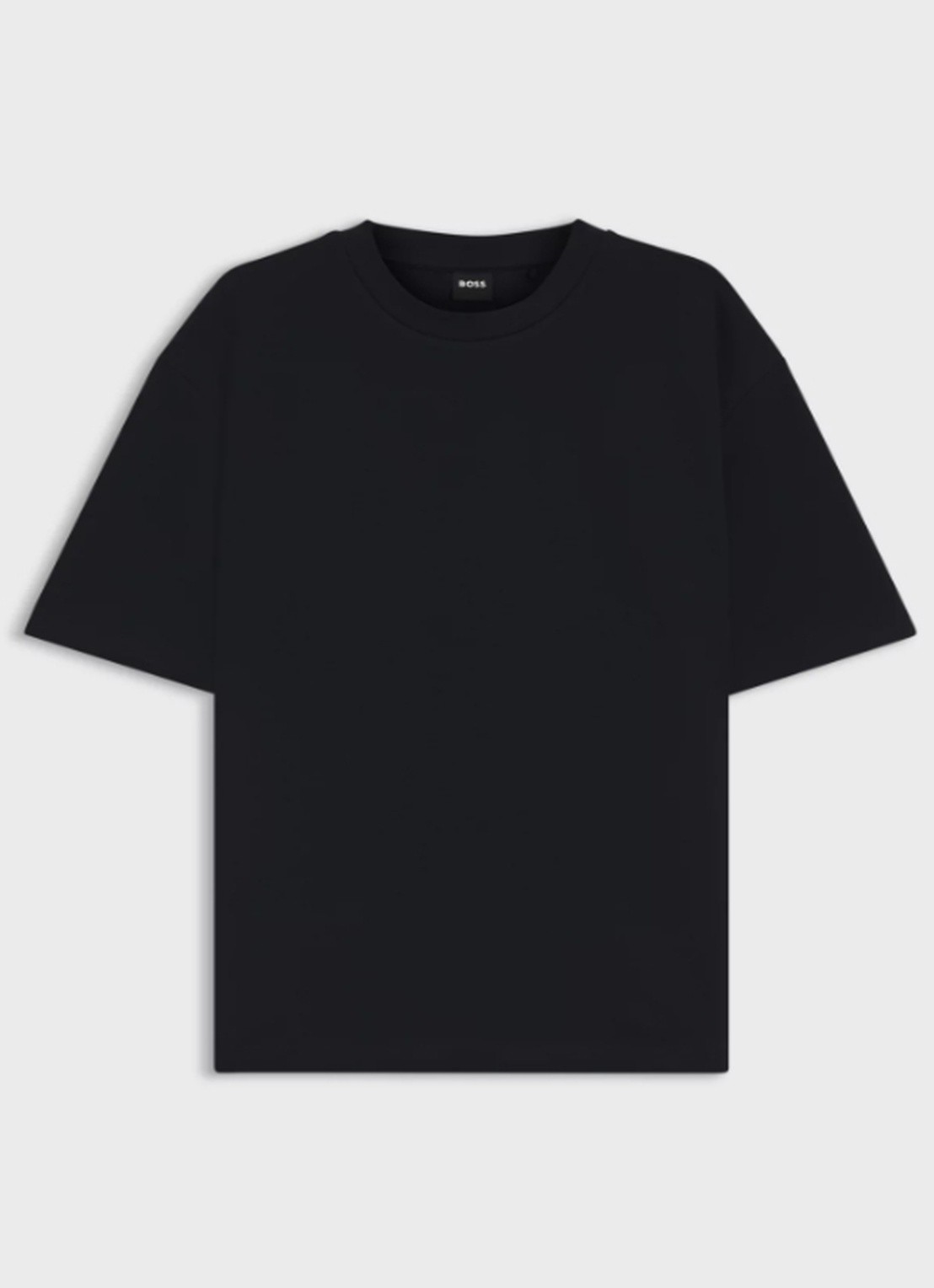 BOSS T-shirt van stretchkatoen met logodetail - voorkant open blue-461 / blauw