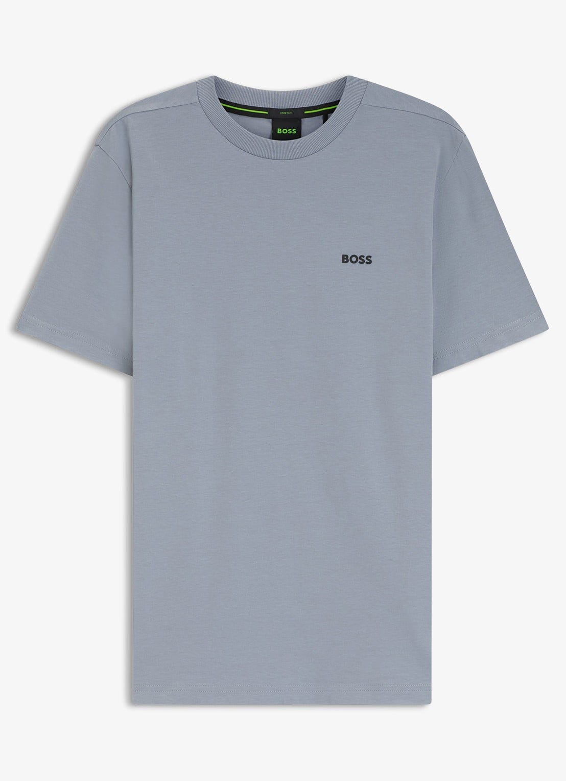 BOSS T-shirt van stretchkatoen met logodetail - voorkant dark grey-026 / grijs