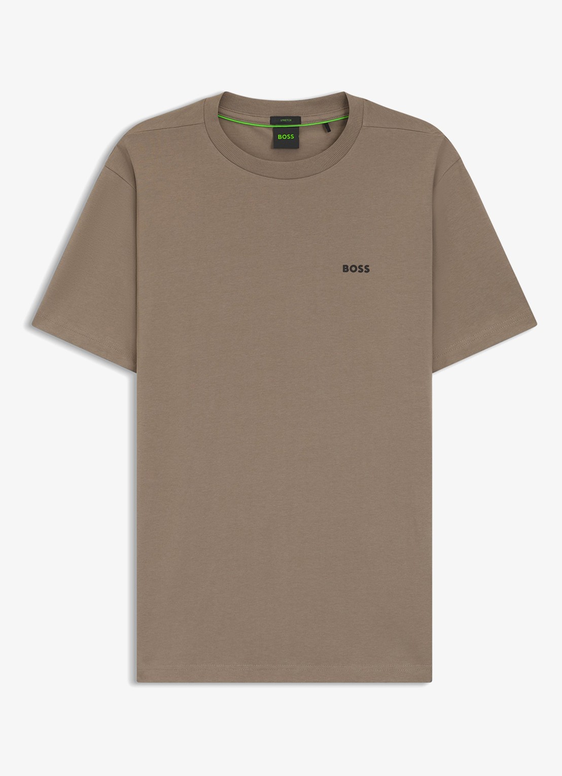 BOSS T-shirt van stretchkatoen met logodetail - voorkant 2 light/pastel green-336 / groen