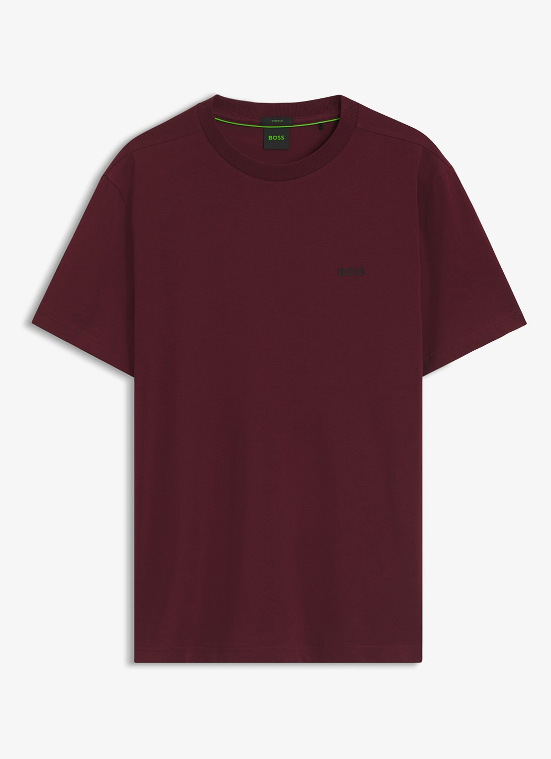 BOSS T-shirt van stretchkatoen met logodetail - voorkant 2 dark pink-654 / roze