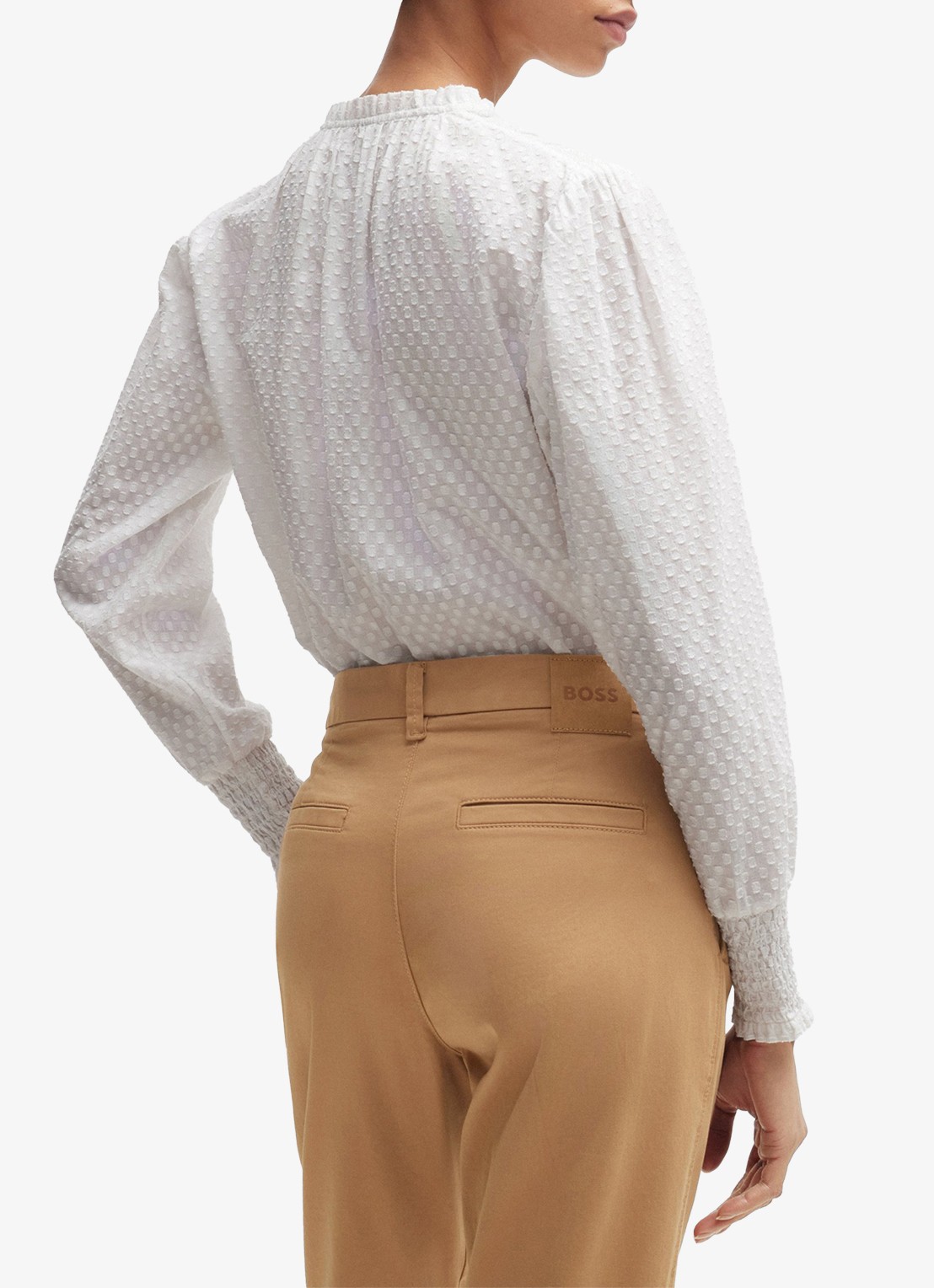 BOSS Tachini high waist slim fit chino met steekzakken en stretch - detail 4 camel