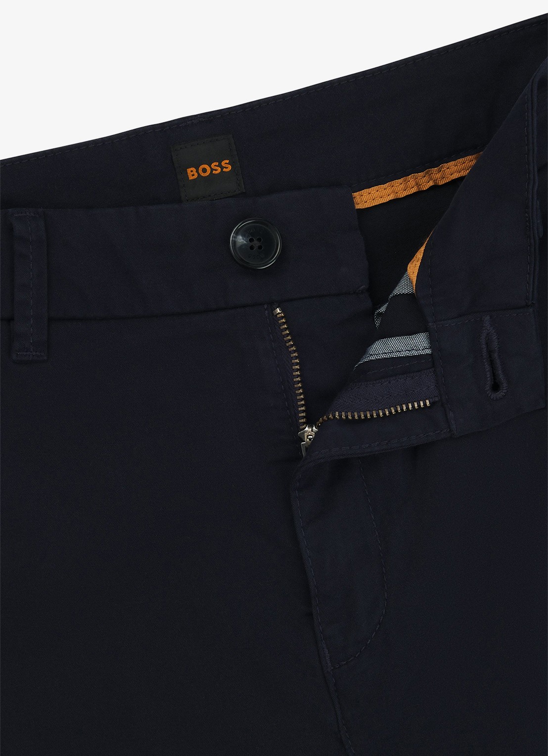 BOSS Tachini high waist slim fit chino met steekzakken en stretch - detail 6 donkerblauw