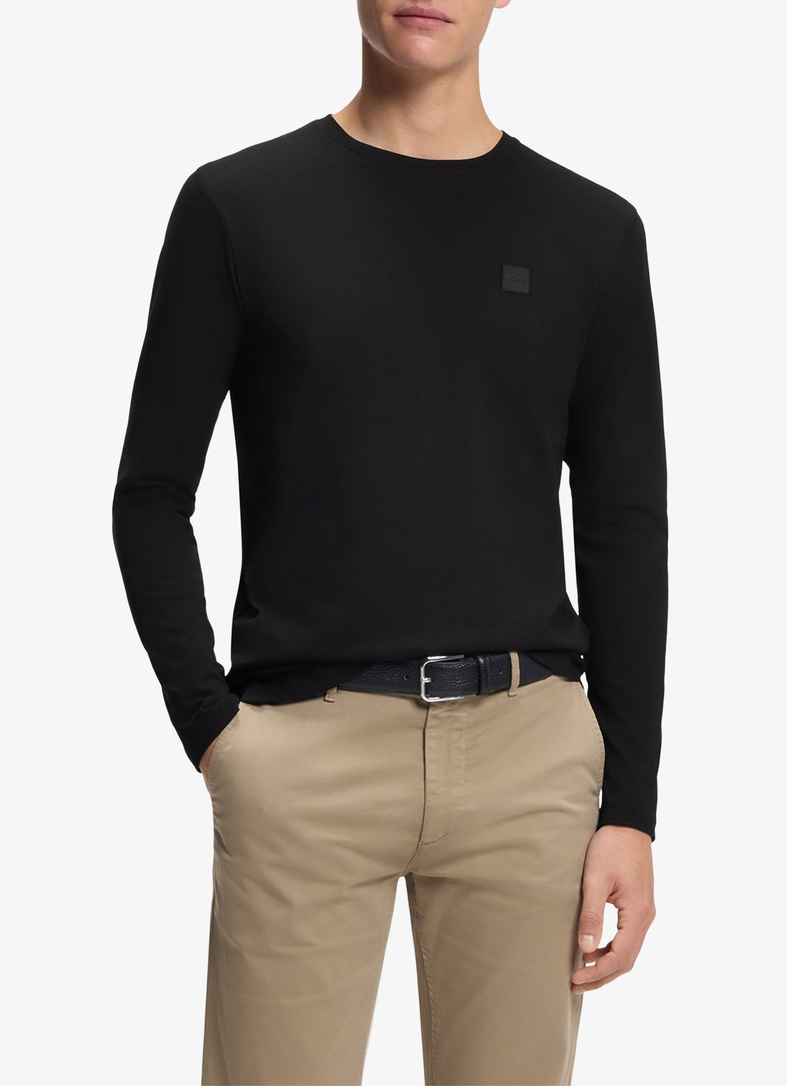 BOSS Tacks longsleeve met logo - detail 6 zwart