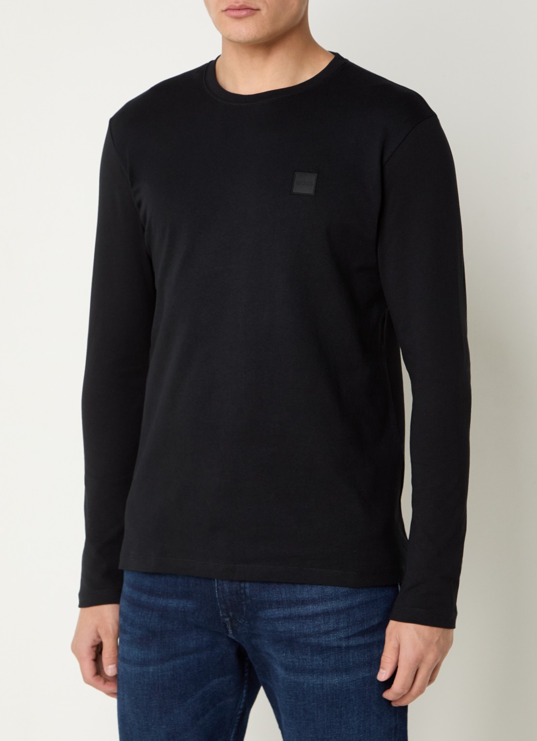 BOSS Tacks longsleeve met logo - detail 8 zwart