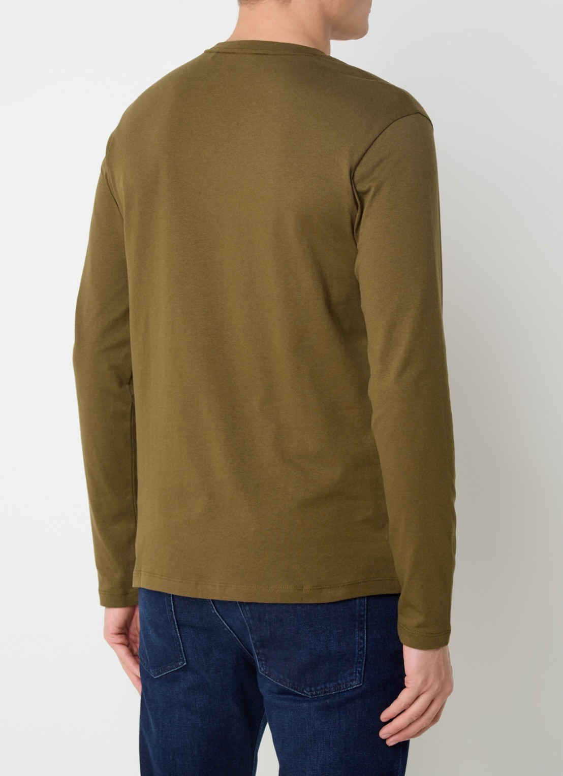 BOSS Tacks longsleeve met logo - achterkant bronsgroen