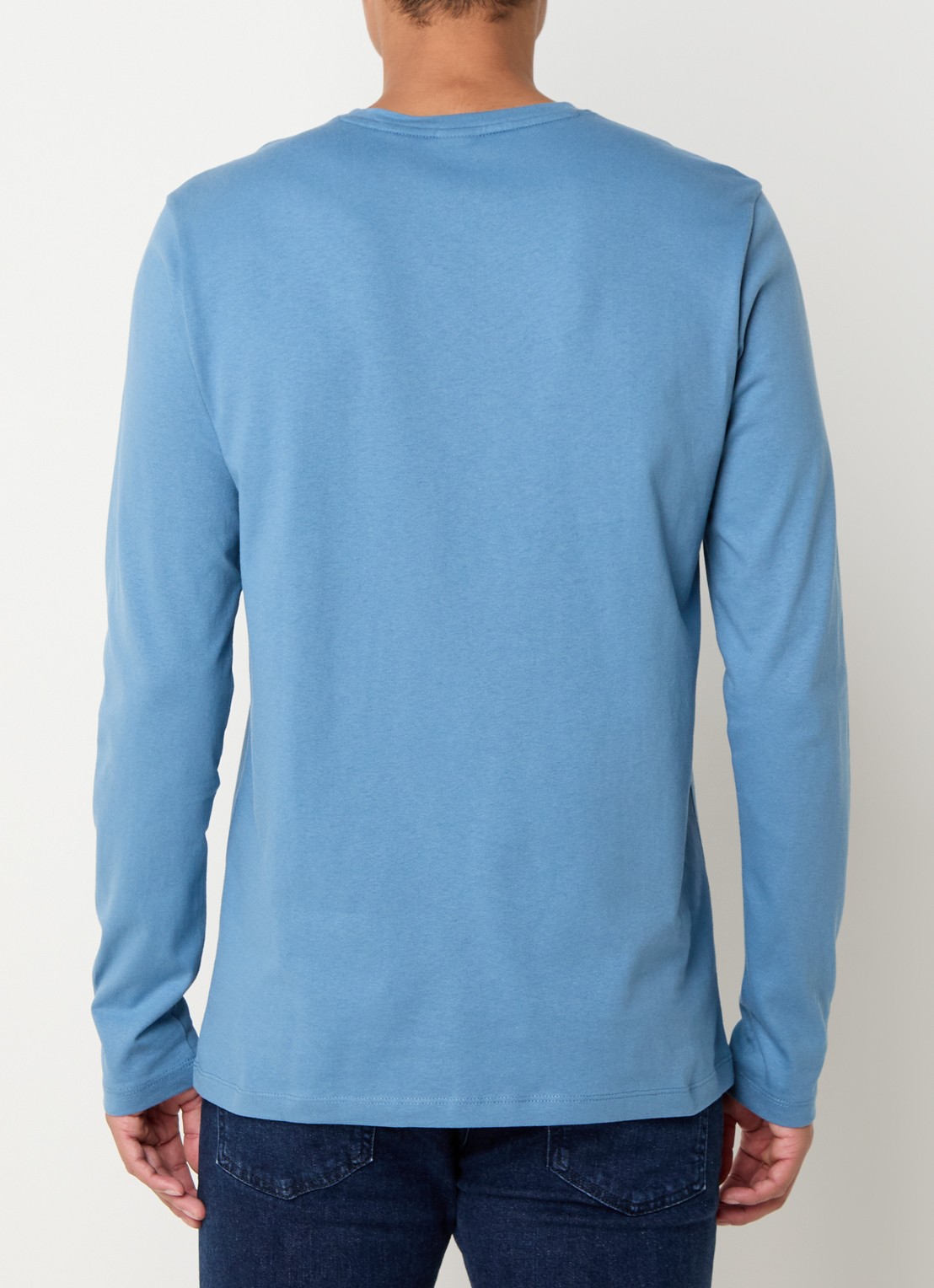 BOSS Tacks longsleeve met logo - achterkant 4 blauwgrijs