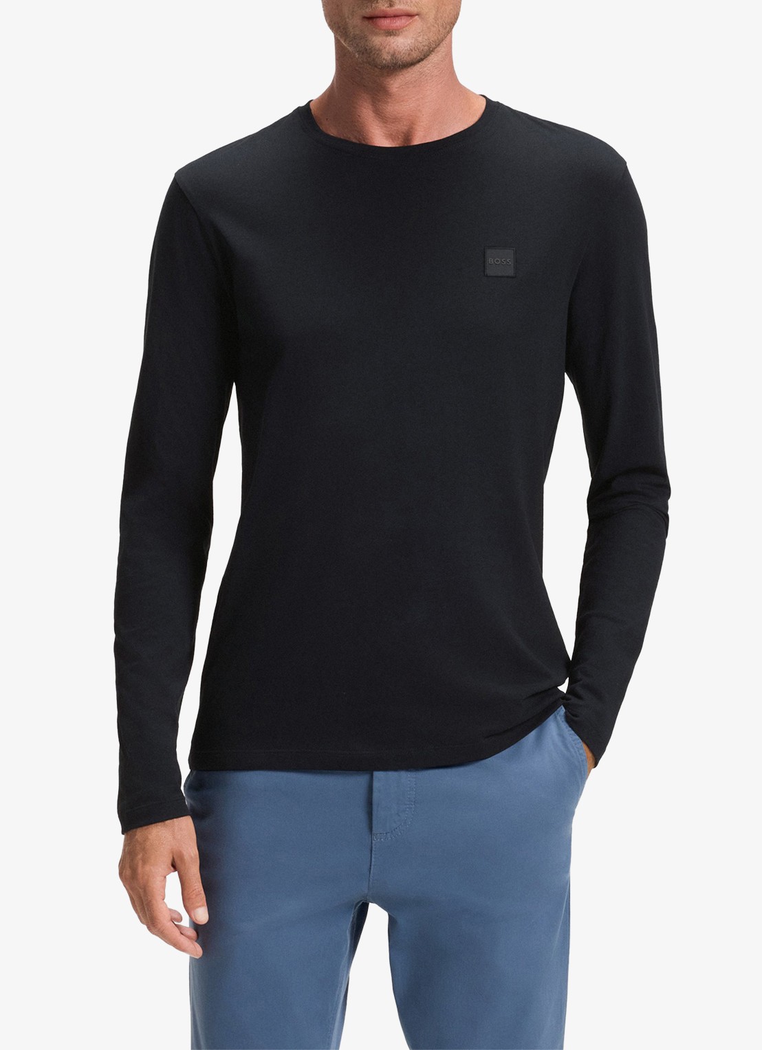 BOSS Tacks longsleeve met logo - detail 3 donkerblauw