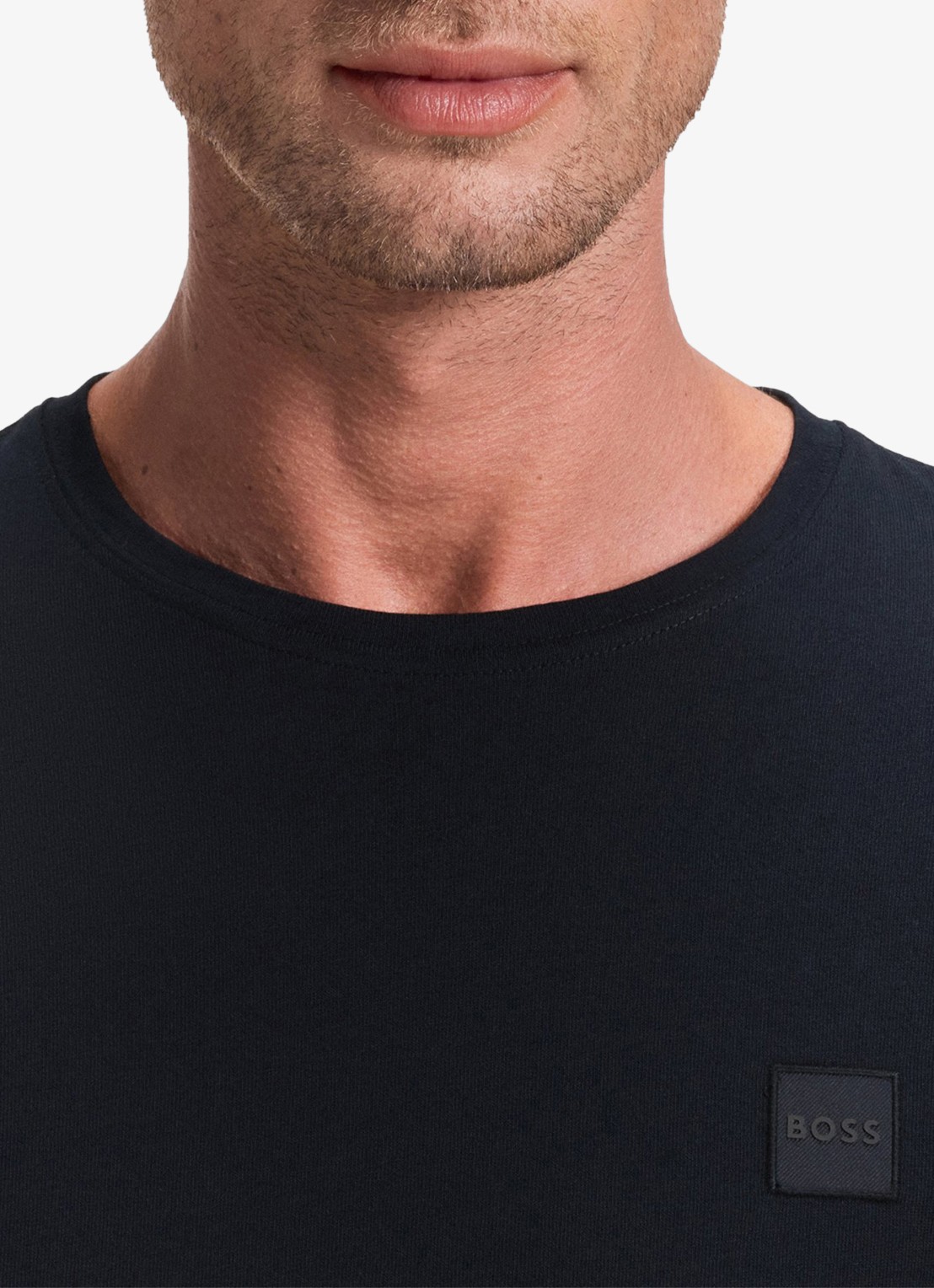 BOSS Tacks longsleeve met logo - detail 4 donkerblauw