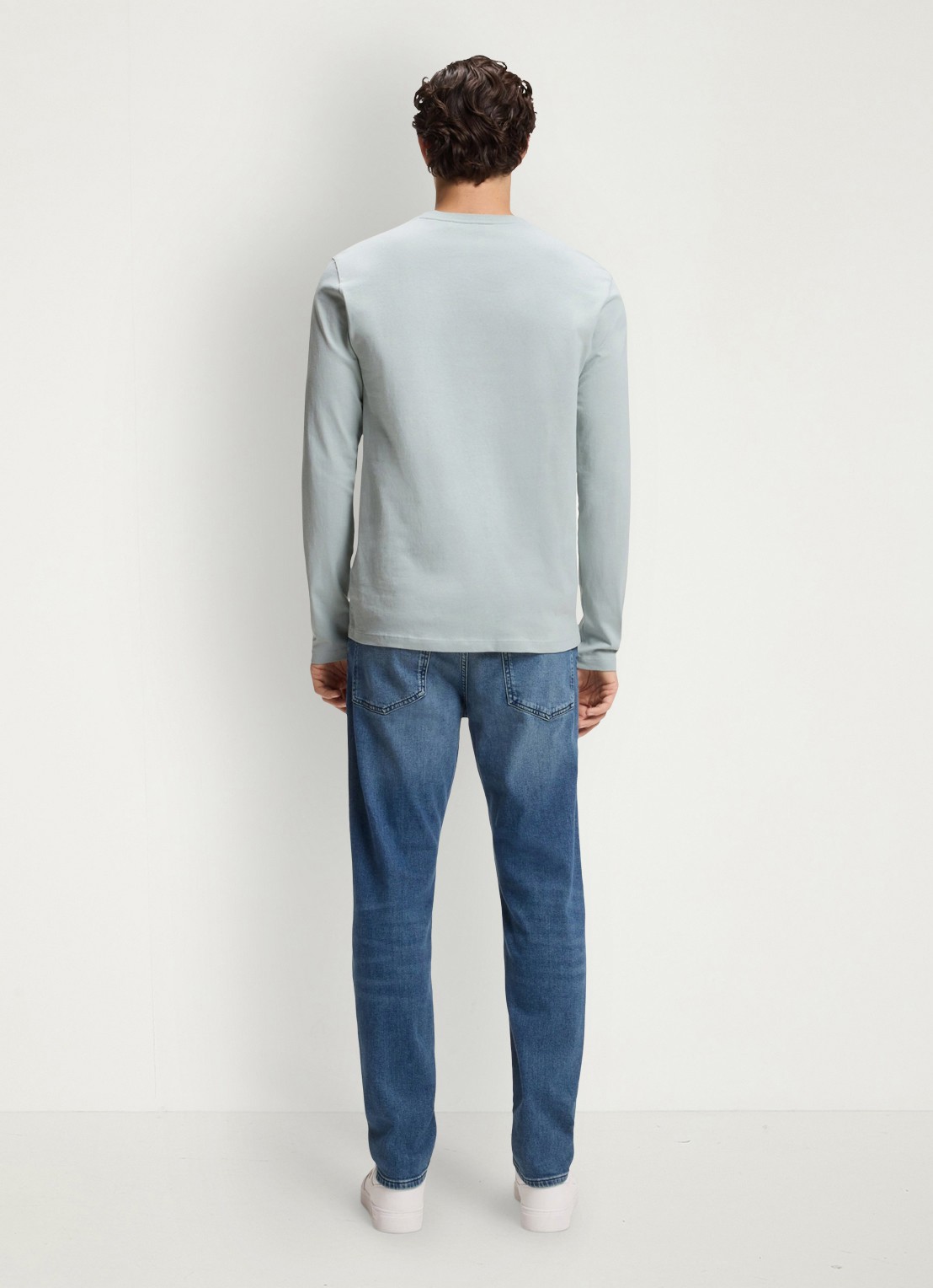 BOSS Tacks longsleeve met logo - achterkant 3 lichtgrijs