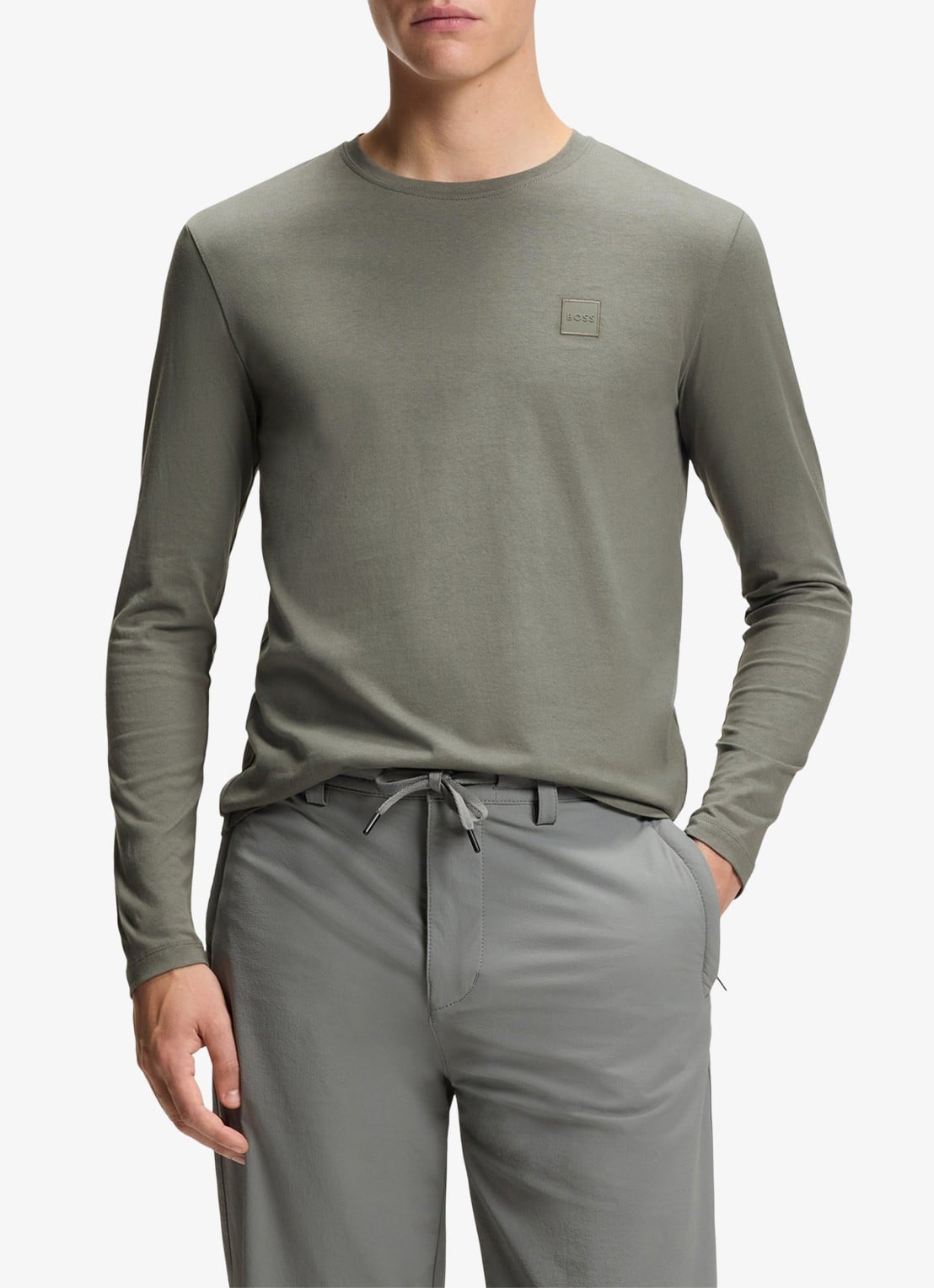 BOSS Tacks longsleeve met logo - detail 4 grijs
