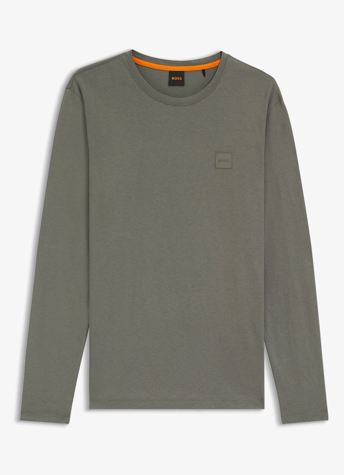 BOSS Tacks longsleeve met logo - voorkant grijs