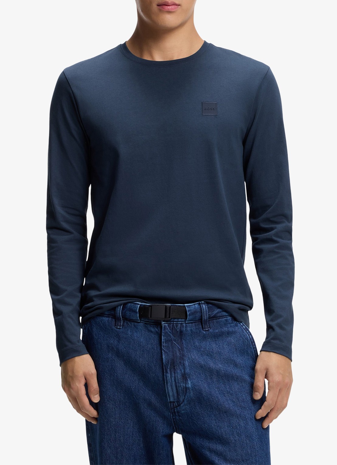 BOSS Tacks longsleeve met logo - detail 4 blauw