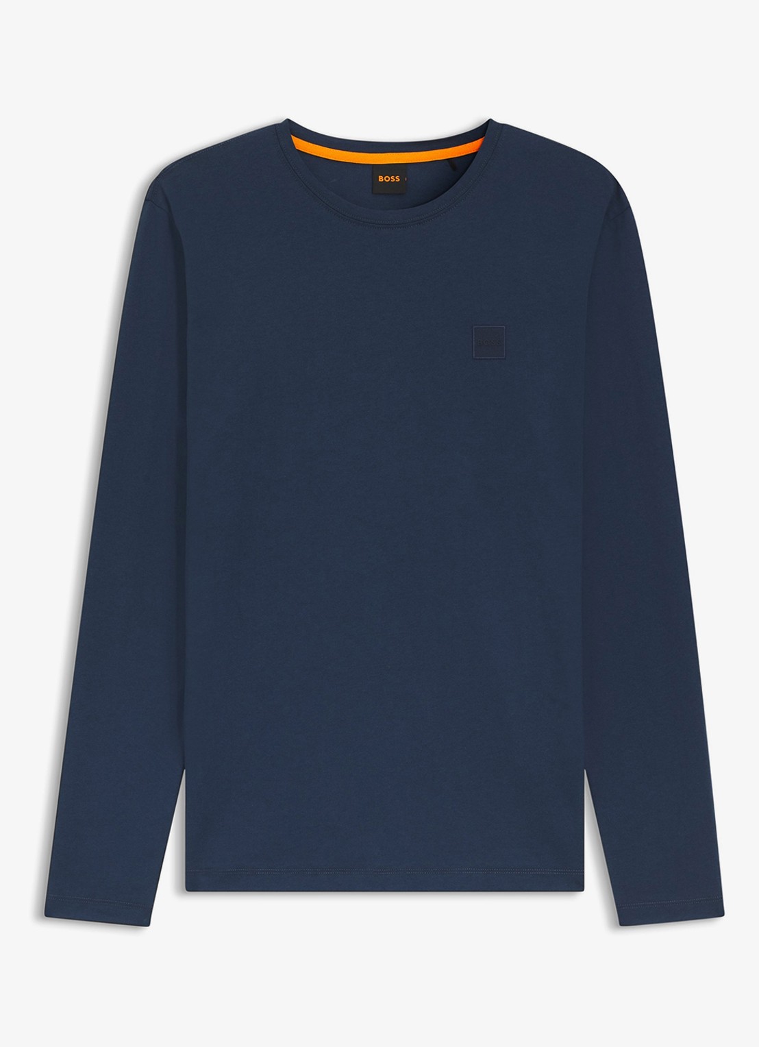 BOSS Tacks longsleeve met logo - voorkant blauw