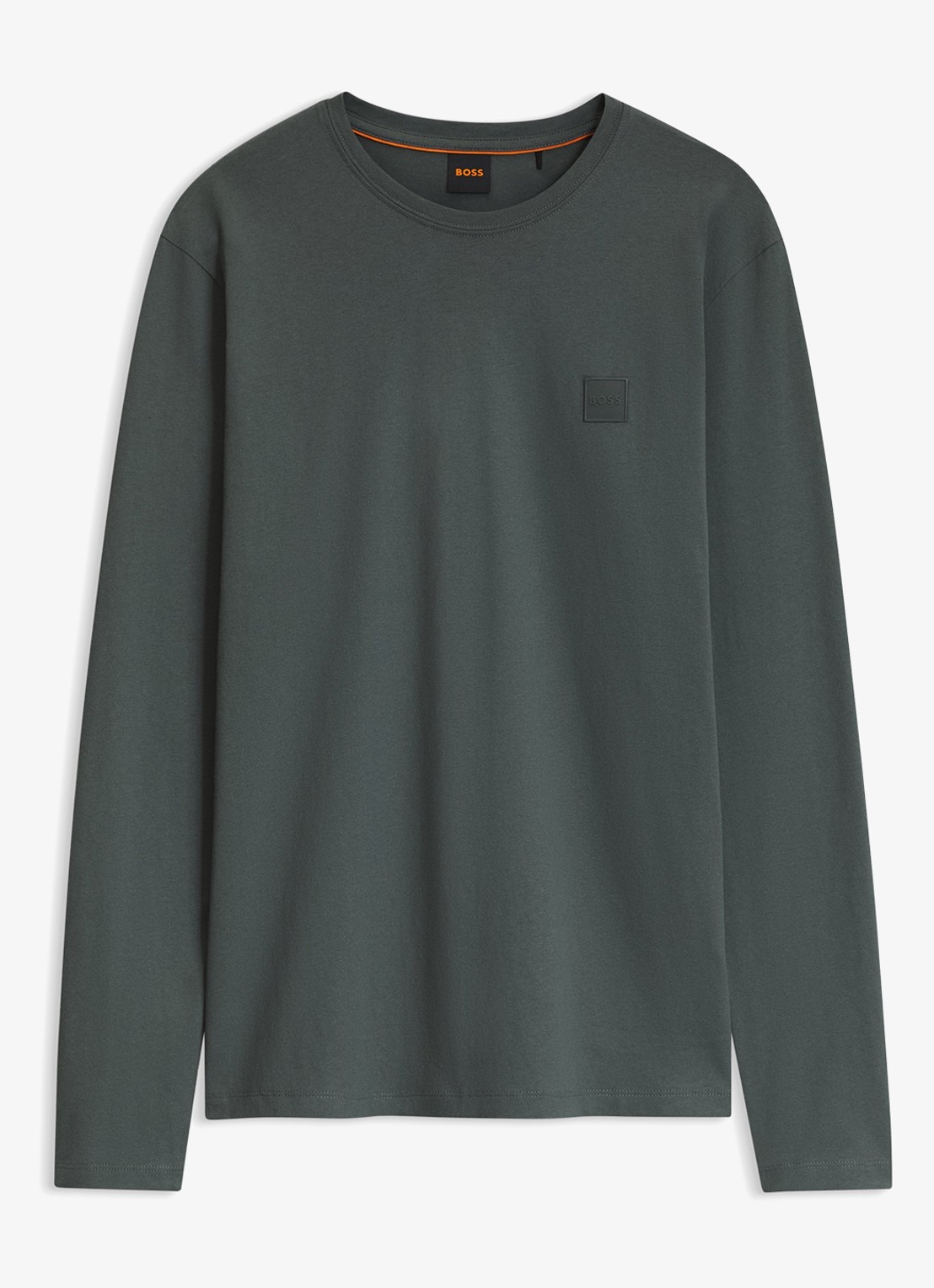 BOSS Tacks longsleeve met logo - voorkant open green-377 / groen