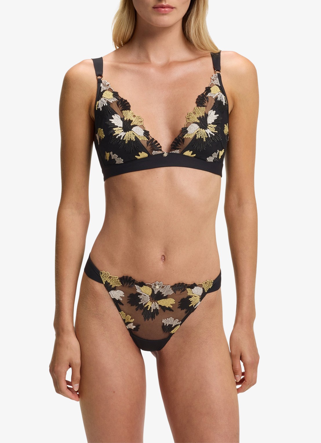 BOSS Tanga met details van kant - detail 2 zwart