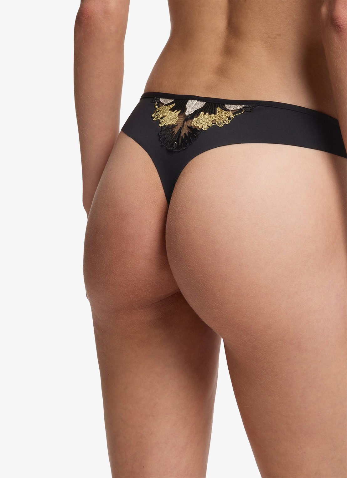 BOSS Tanga met details van kant - detail 3 zwart