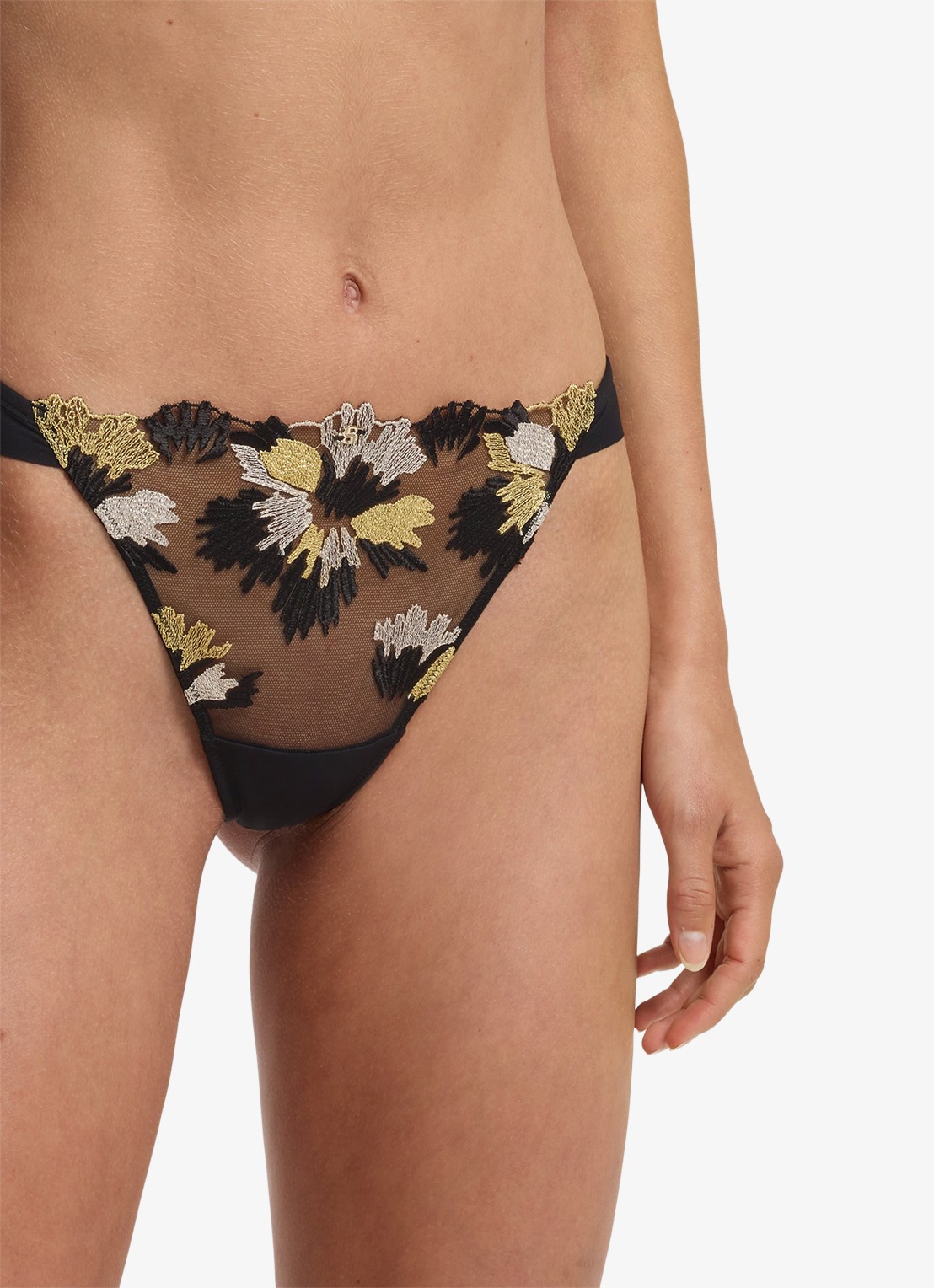 BOSS Tanga met details van kant - detail 4 zwart