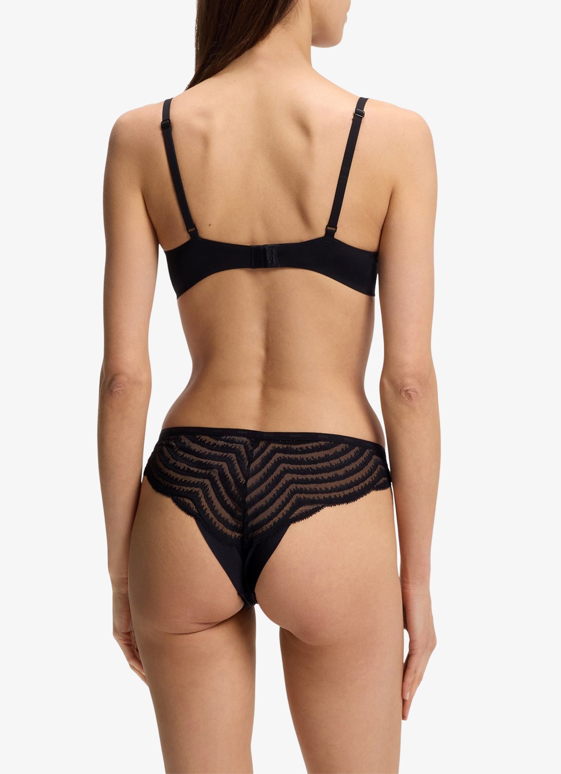 BOSS Tanga met kant 3-pack - achterkant zwart