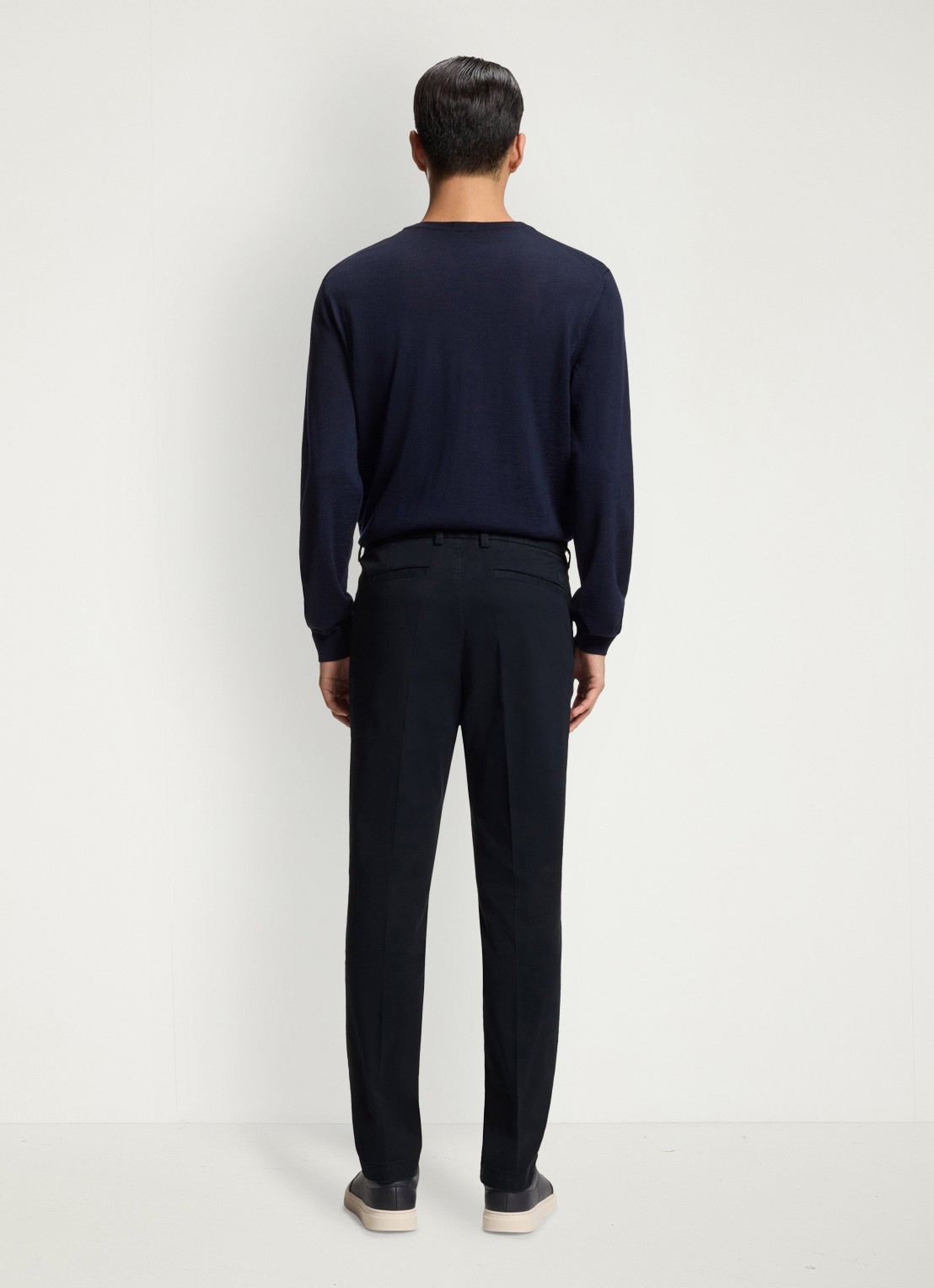 BOSS Tapered fit chino in katoenblend - achterkant blauw