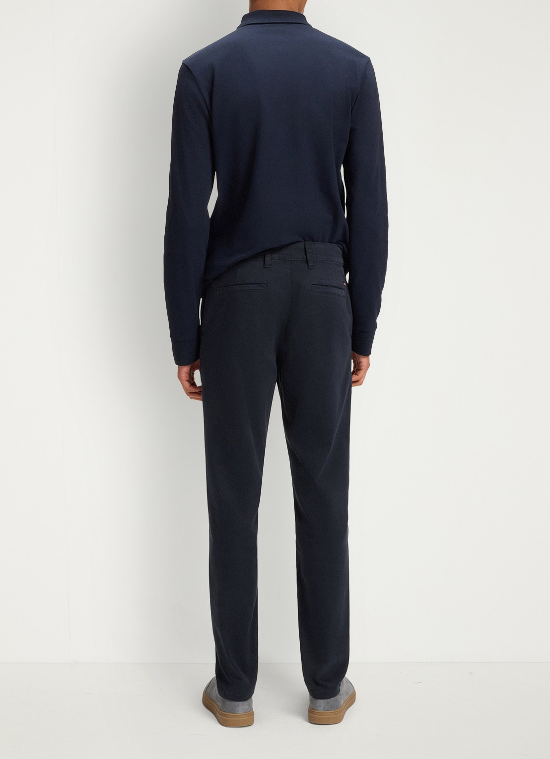 BOSS Tapered fit chino met steekzakken - detail 4 donkerblauw