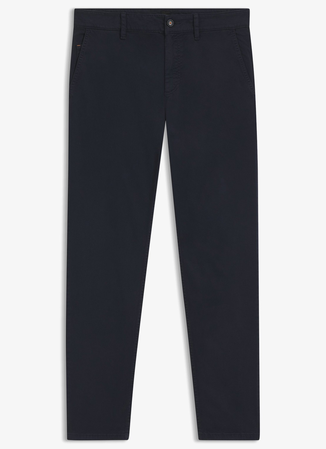 BOSS Tapered fit chino met steekzakken - voorkant donkerblauw