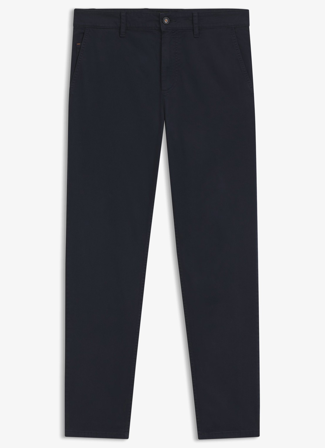 BOSS Tapered fit chino met steekzakken - voorkant 5 donkerblauw