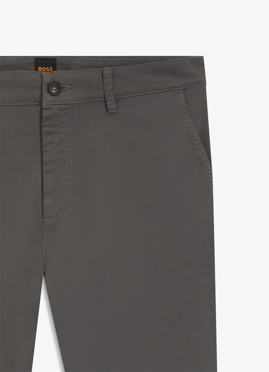BOSS Tapered fit chino met steekzakken - detail 3 grijs