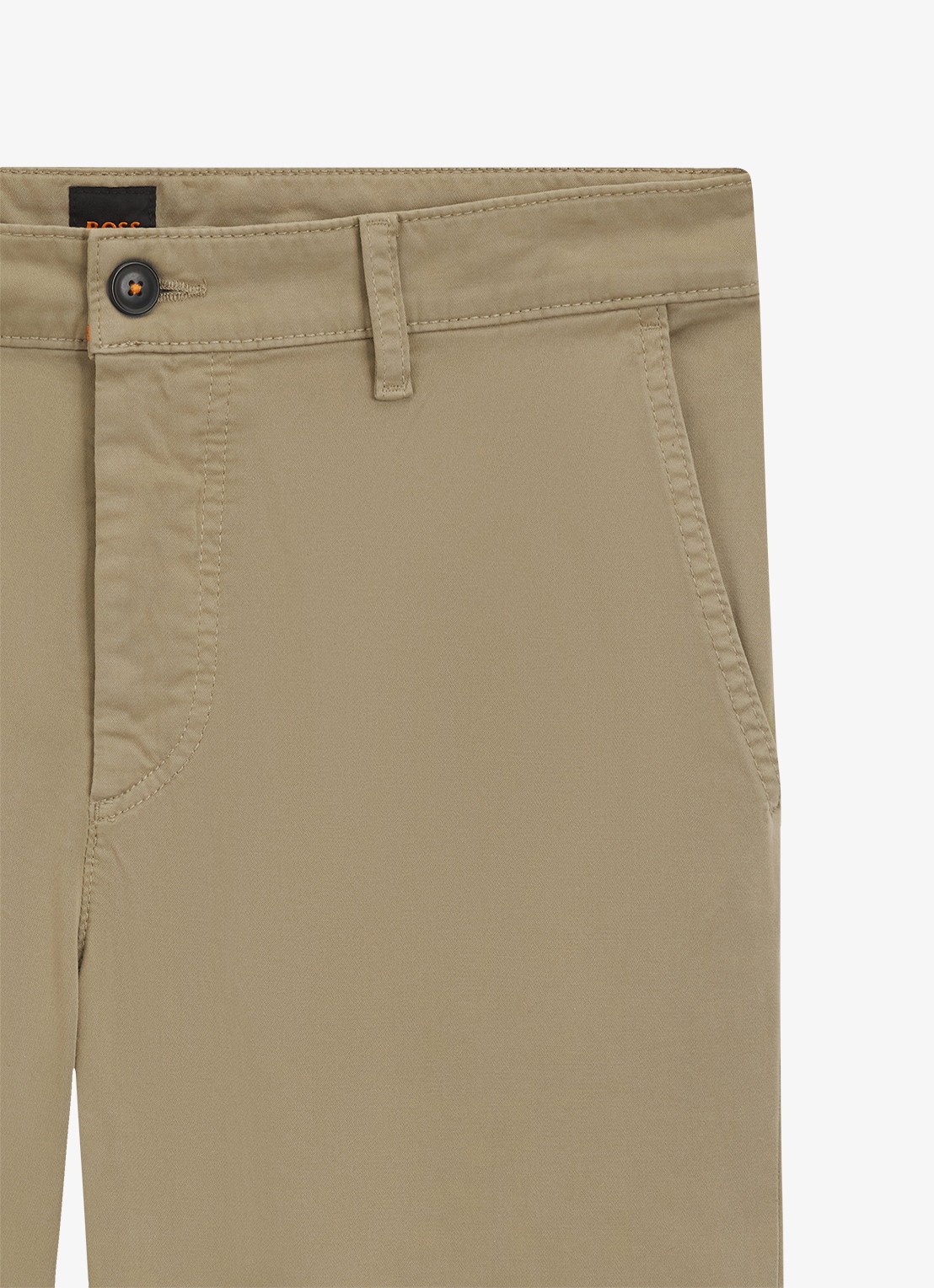 BOSS Tapered fit chino met steekzakken - detail 2 khaki