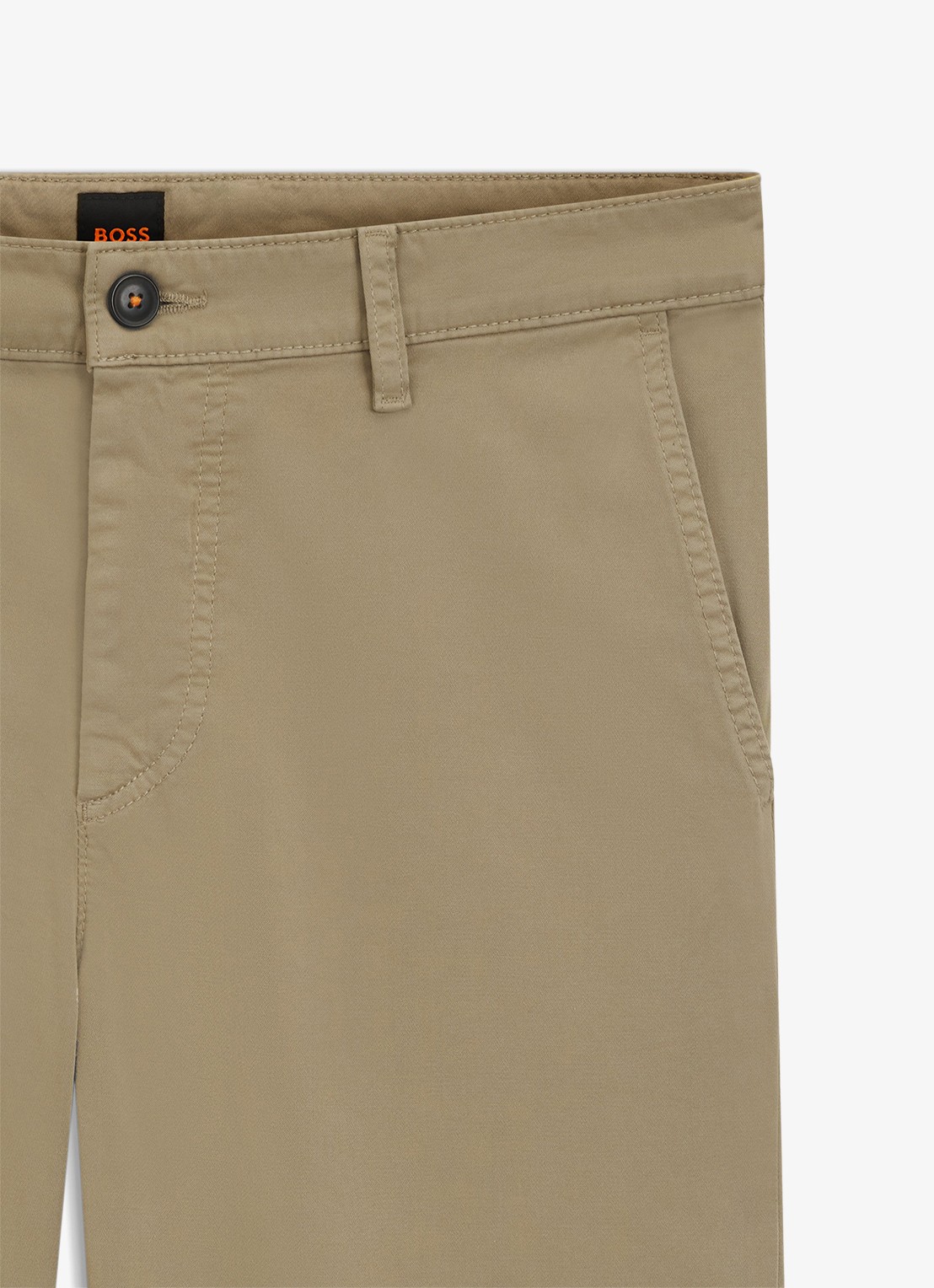 BOSS Tapered fit chino met steekzakken - detail 5 khaki