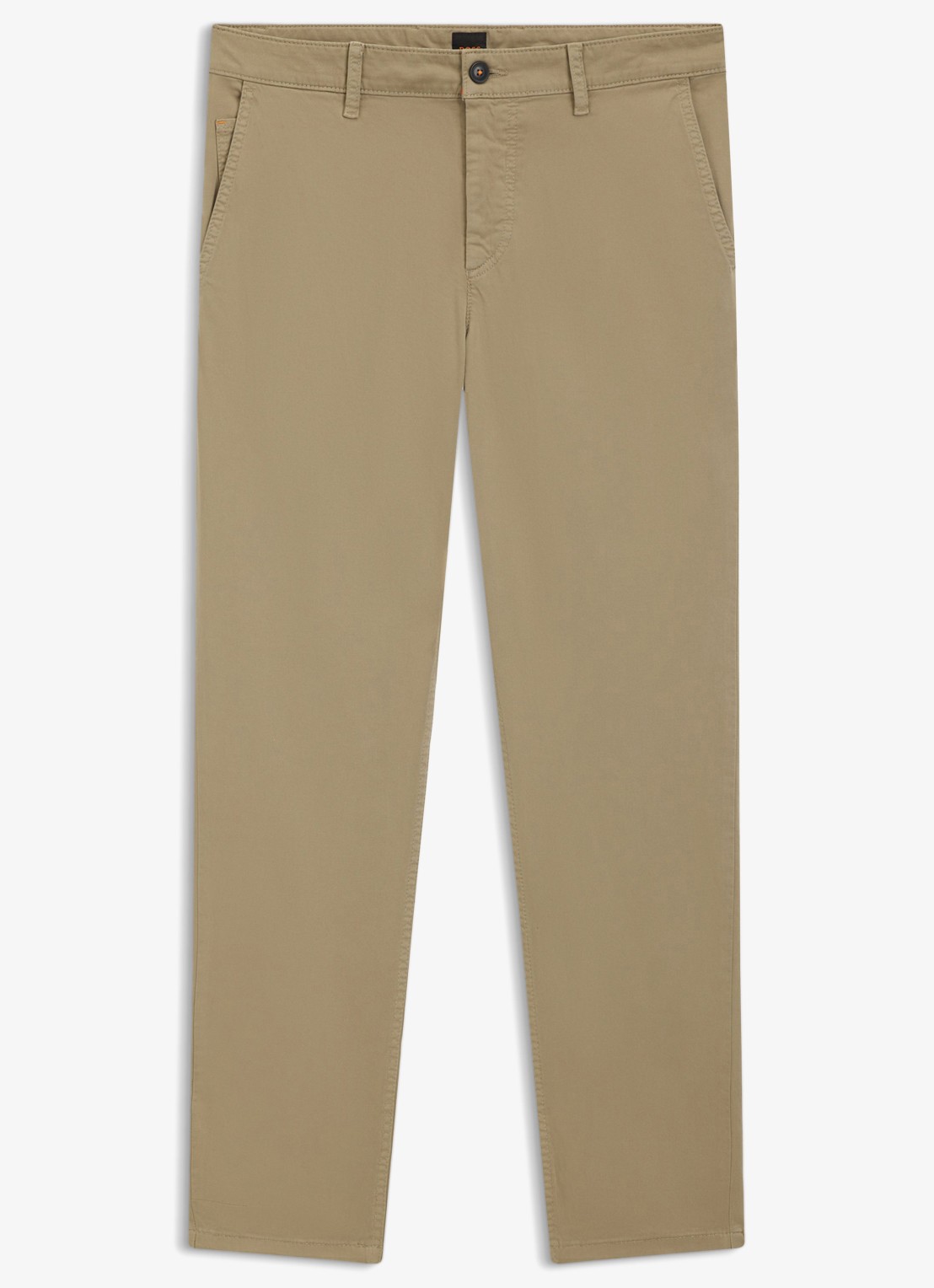BOSS Tapered fit chino met steekzakken - voorkant 5 khaki