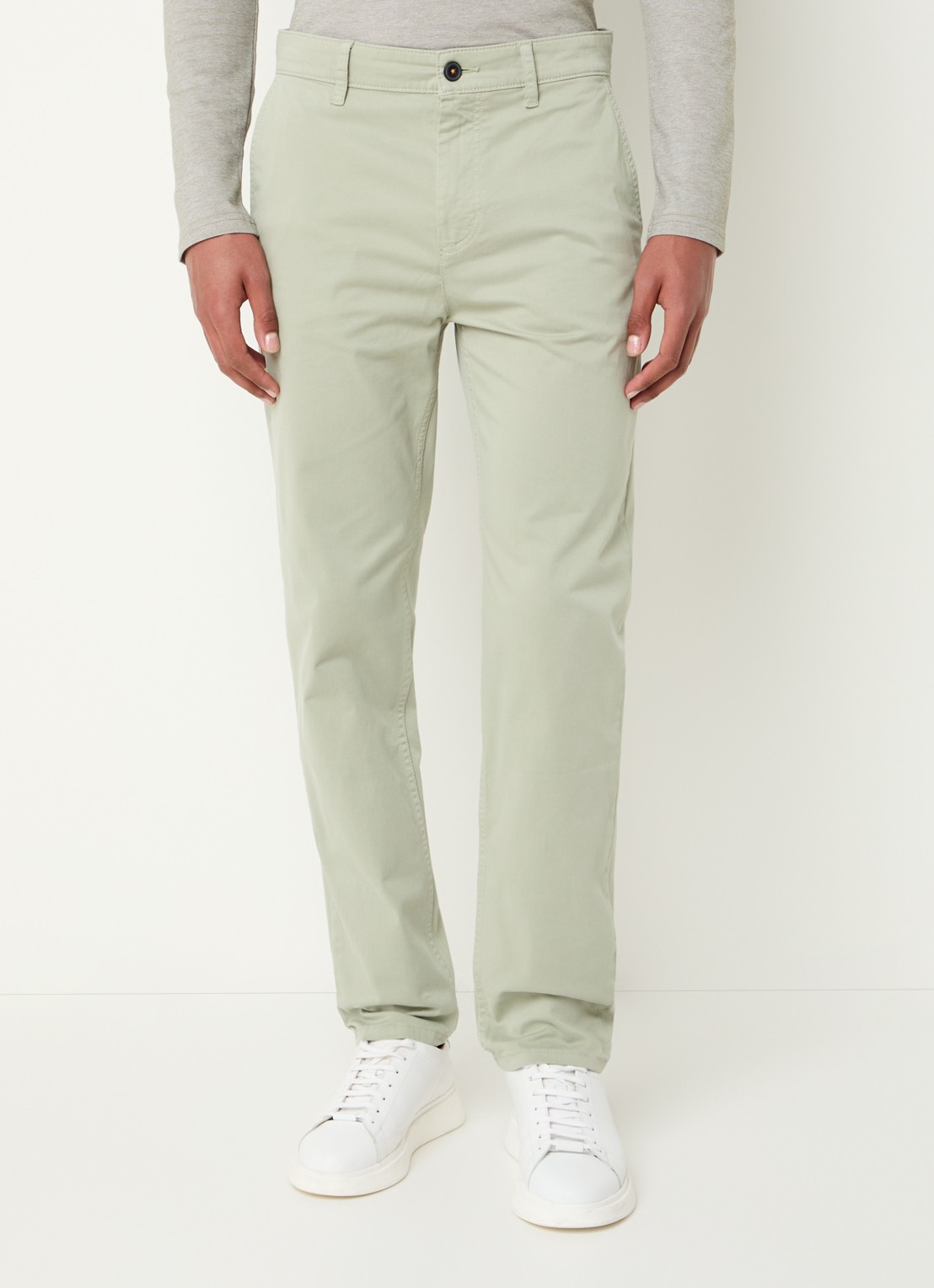BOSS Tapered fit chino met steekzakken - detail 3 lindegroen