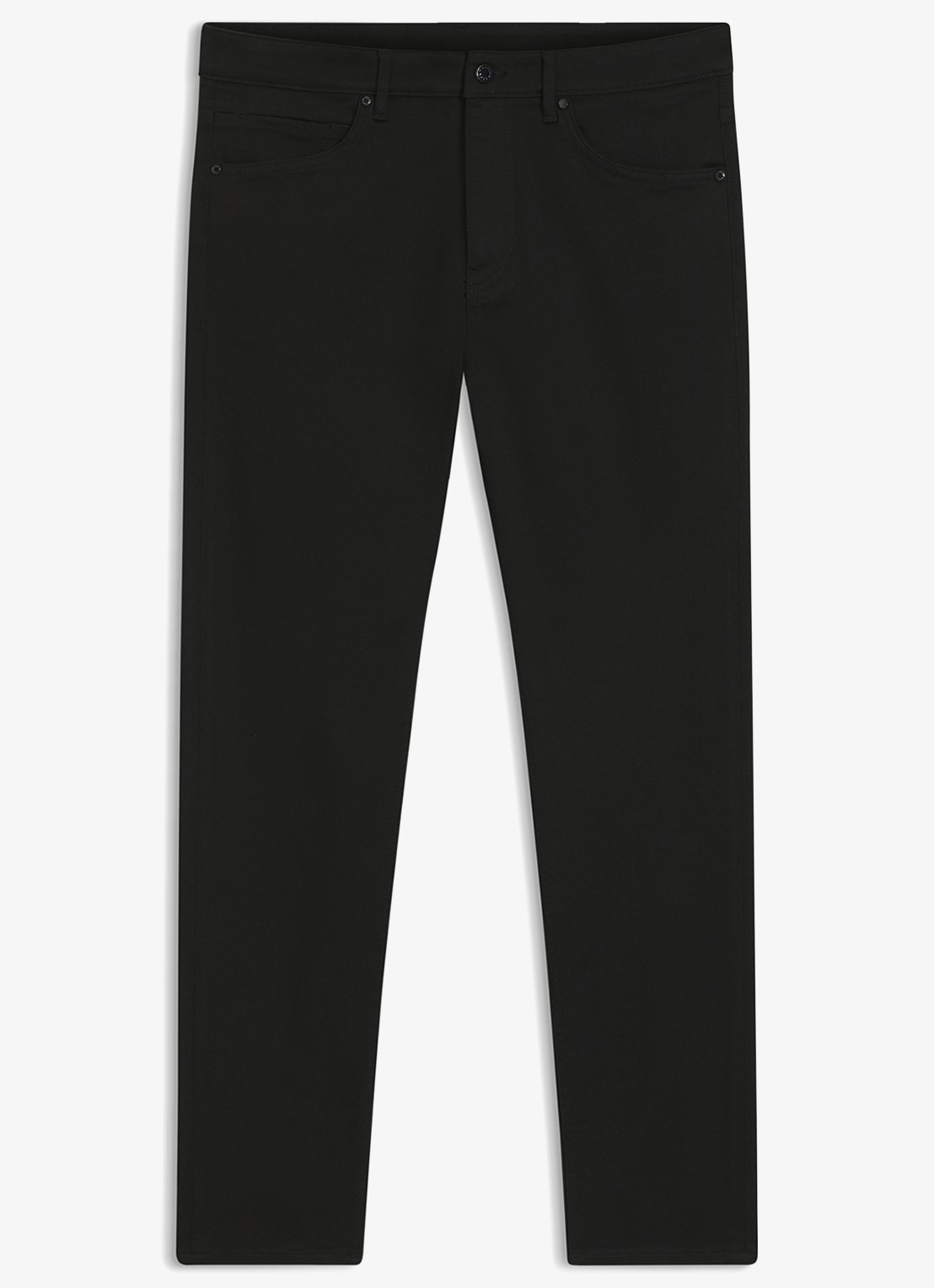 BOSS Tapered fit jeans met steekzakken - voorkant 2 zwart