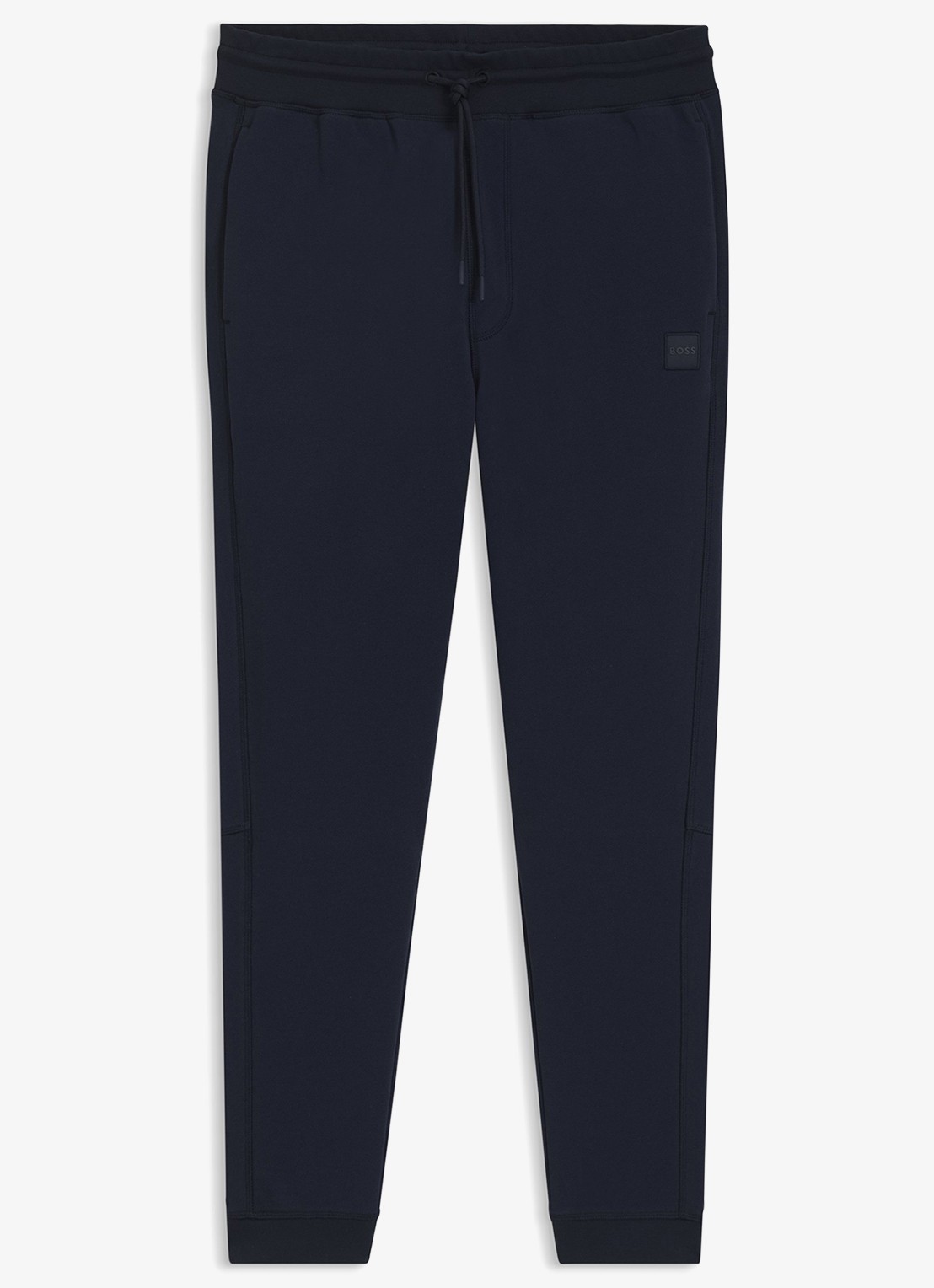 BOSS Tapered fit joggingbroek met logo en steekzakken - voorkant 4 donkerblauw