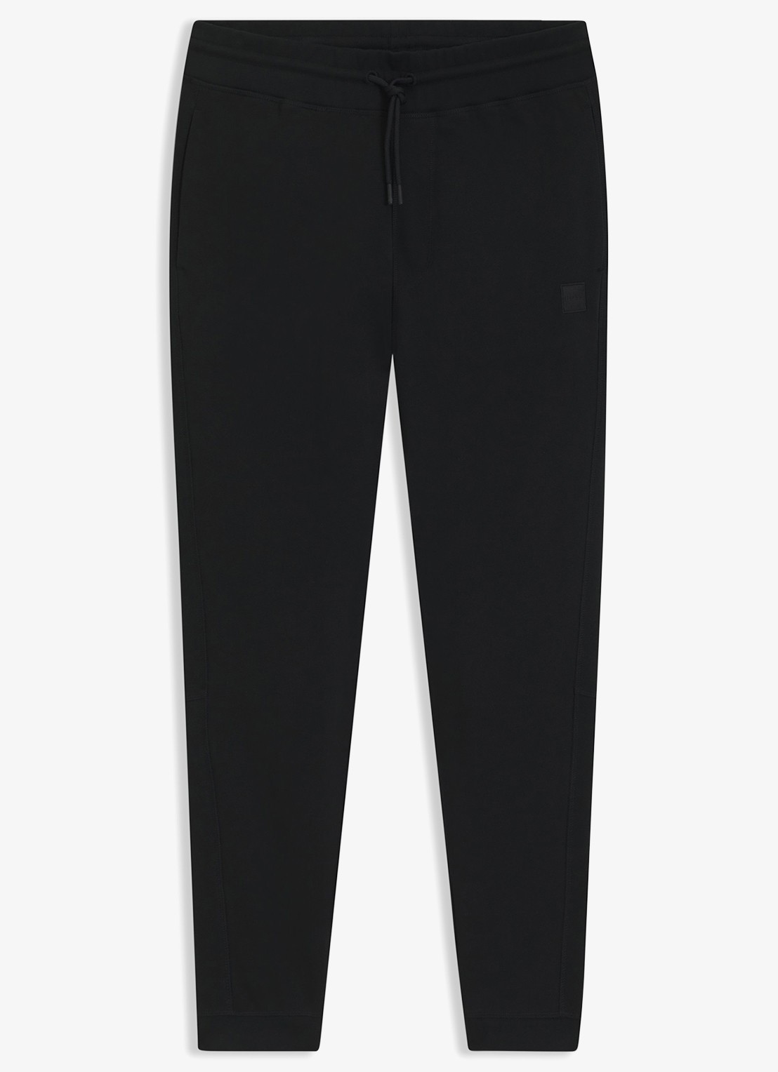 BOSS Tapered fit joggingbroek met logo en steekzakken - voorkant 3 zwart
