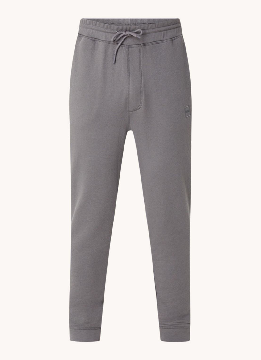 BOSS Tapered fit joggingbroek met logo en steekzakken - voorkant 4 donkergrijs