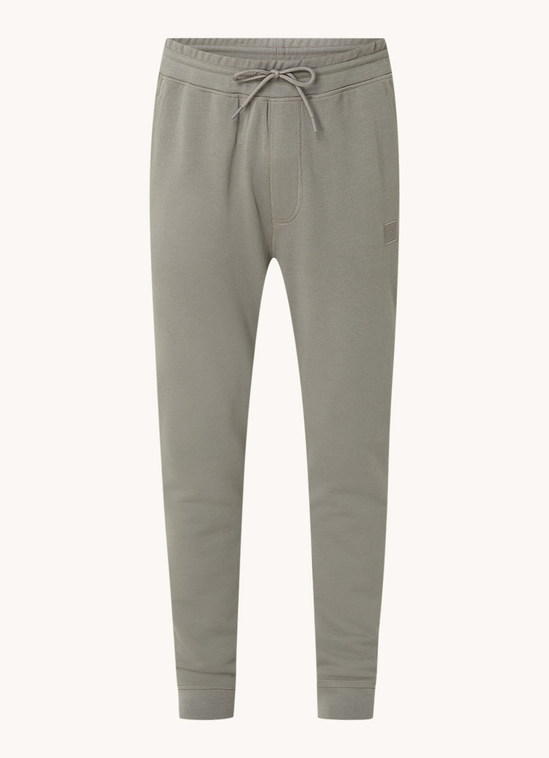 BOSS Tapered fit joggingbroek met logo en steekzakken - voorkant 4 khaki