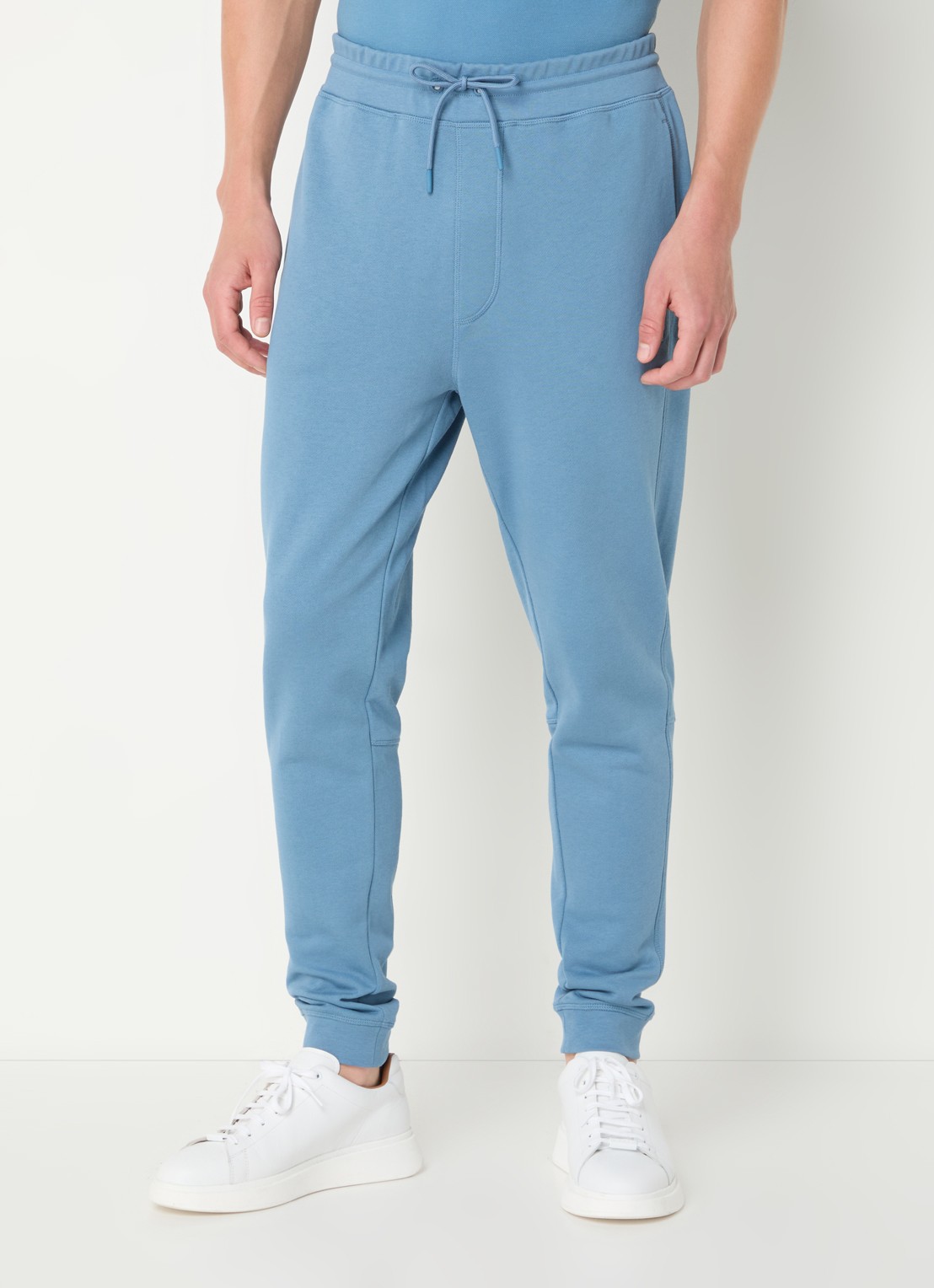 BOSS Tapered fit joggingbroek met logo en steekzakken - detail staalblauw