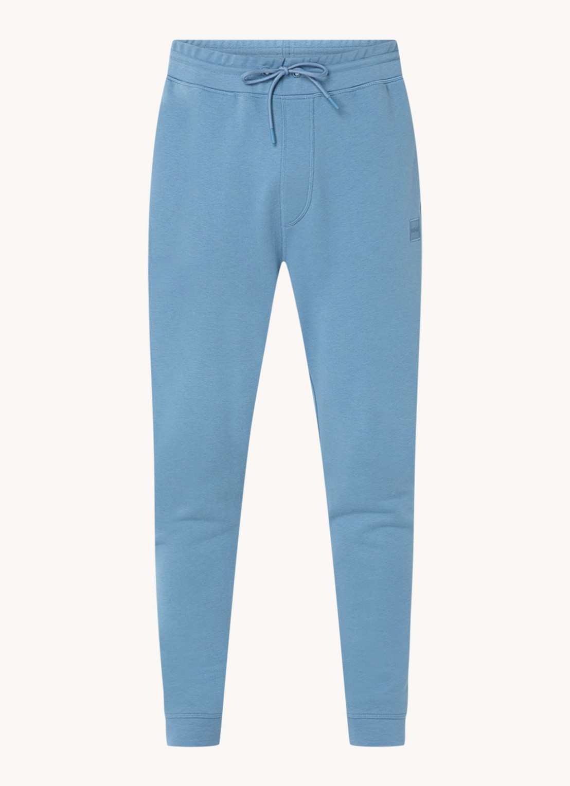BOSS Tapered fit joggingbroek met logo en steekzakken - voorkant 3 staalblauw