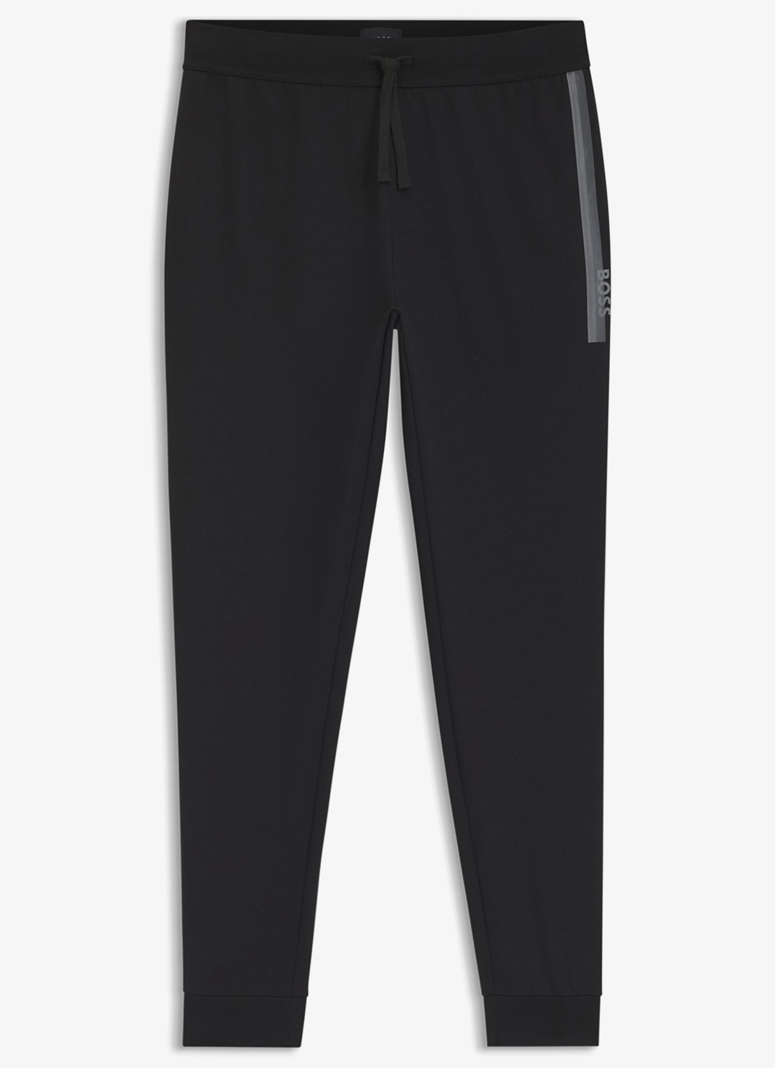 BOSS Tapered fit joggingbroek met logo  - voorkant 2 black-004 / zwart