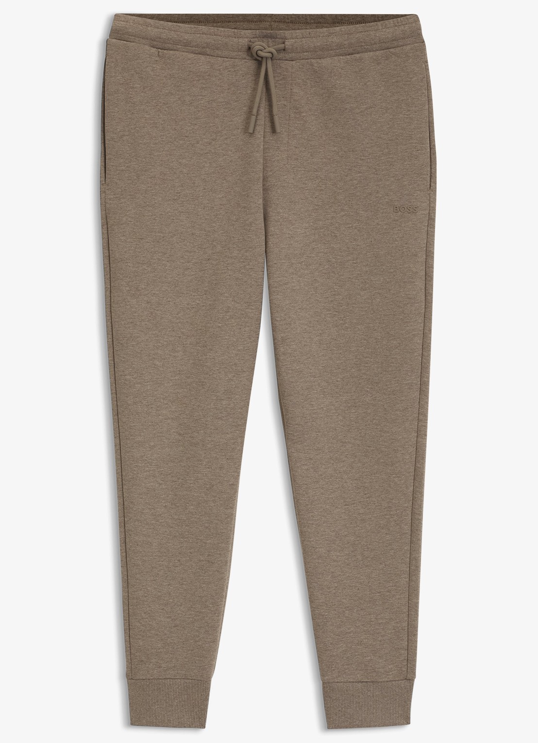 BOSS Tapered fit joggingbroek met logo - voorkant 5 lichtbruin