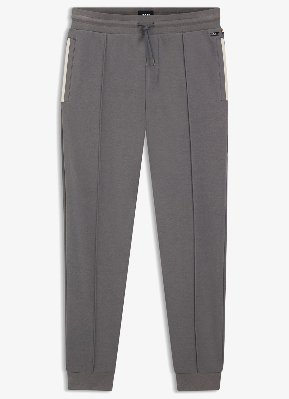 BOSS Tapered fit joggingbroek met steekzakken - voorkant 4 grijs