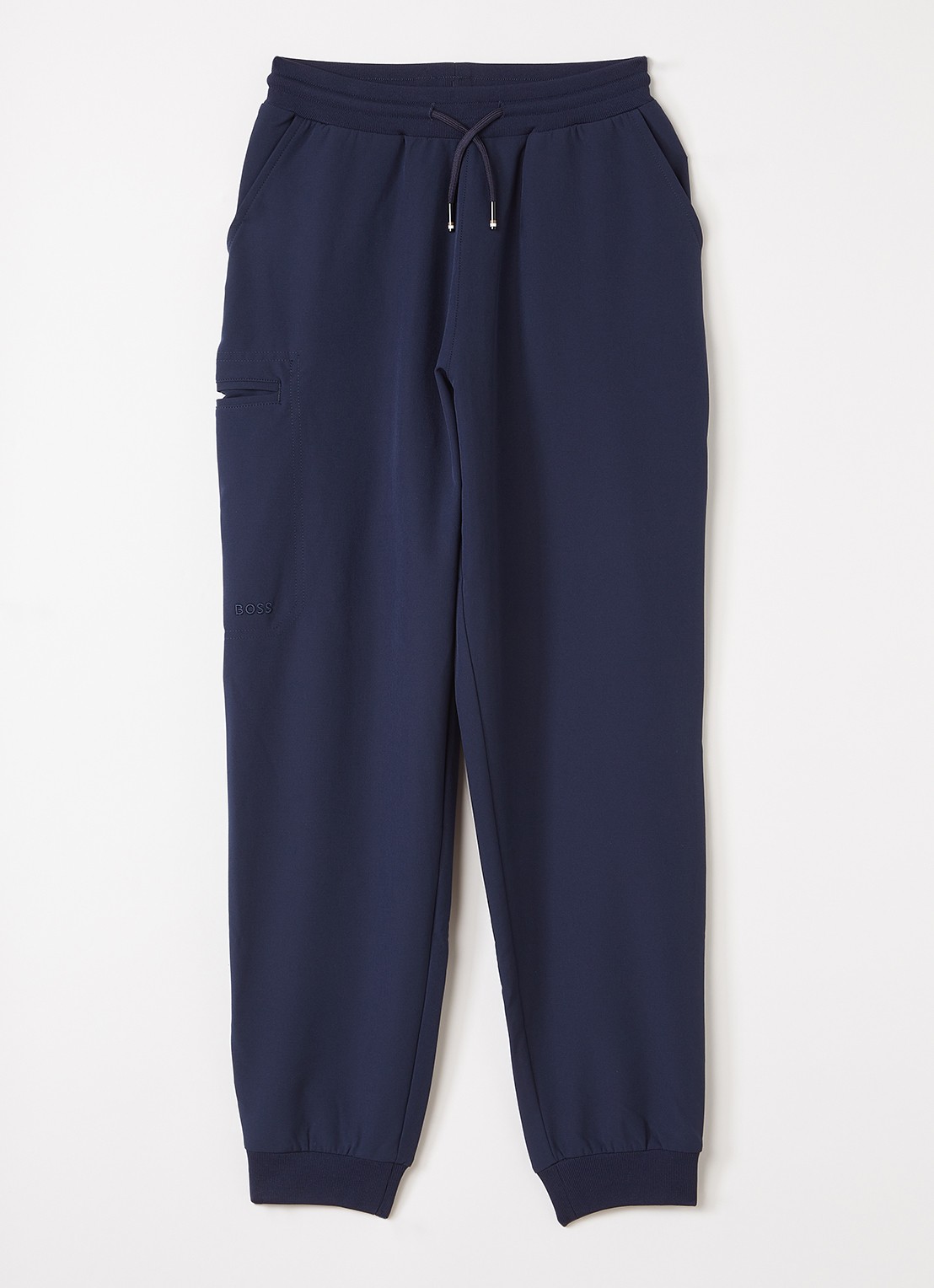 BOSS Tapered fit joggingbroek met steekzakken - voorkant 2 donkerblauw